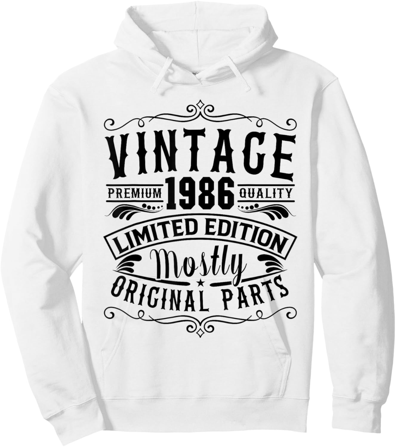 Born in 1986 Birthday, Vintage Mostly Original Parts Funny Hoodie - Hoodie | White