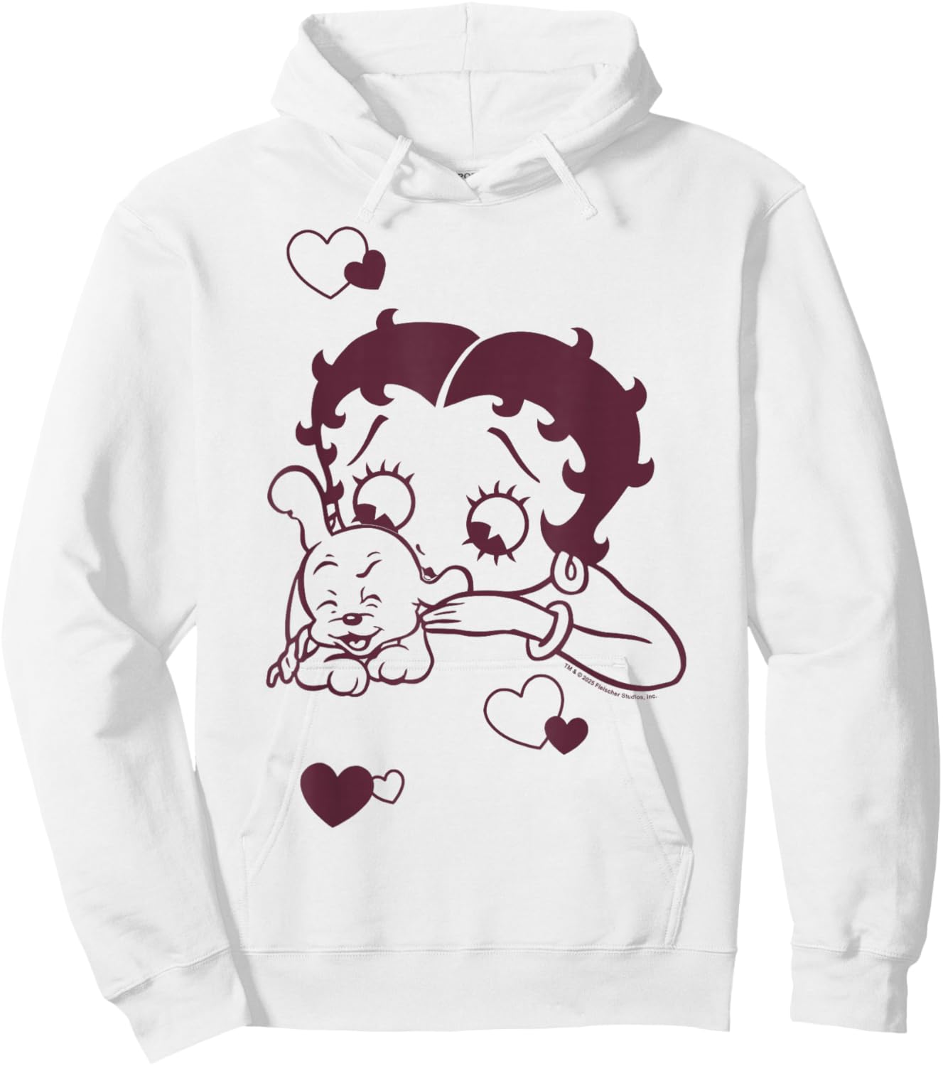 Betty Boop Betty Hugging Pudgy Heart Hoodie - Hoodie | White