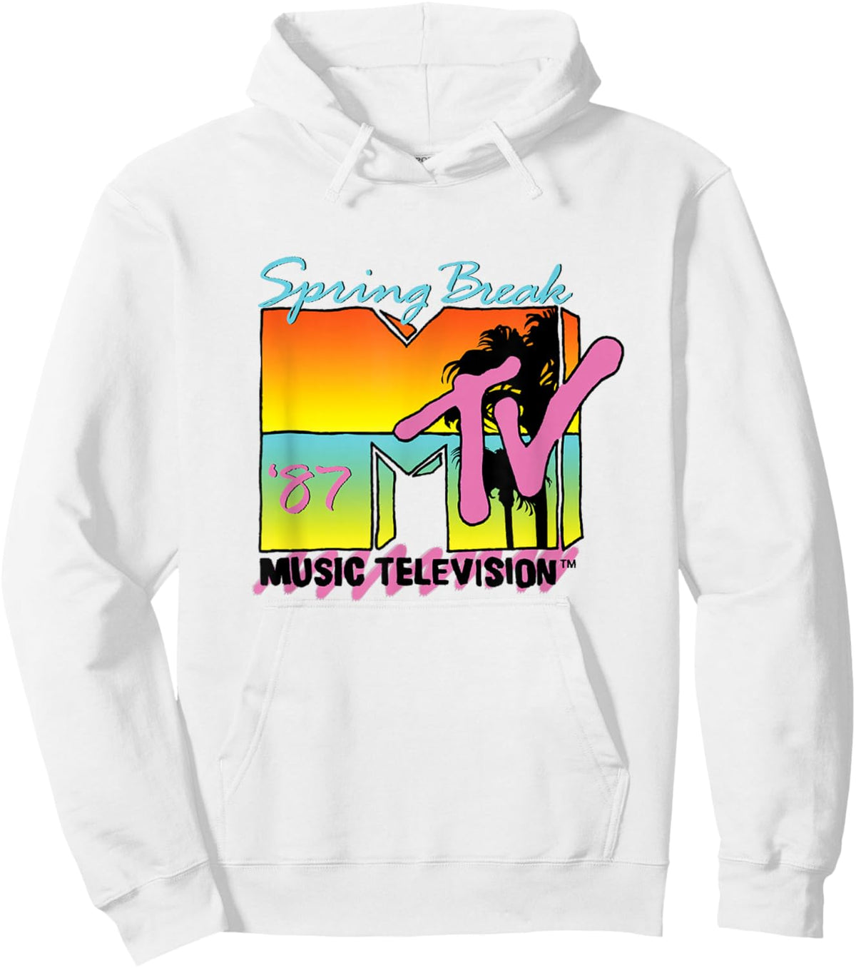 Classic MTV Logo Spring Break 87' Hoodie - Hoodie | White