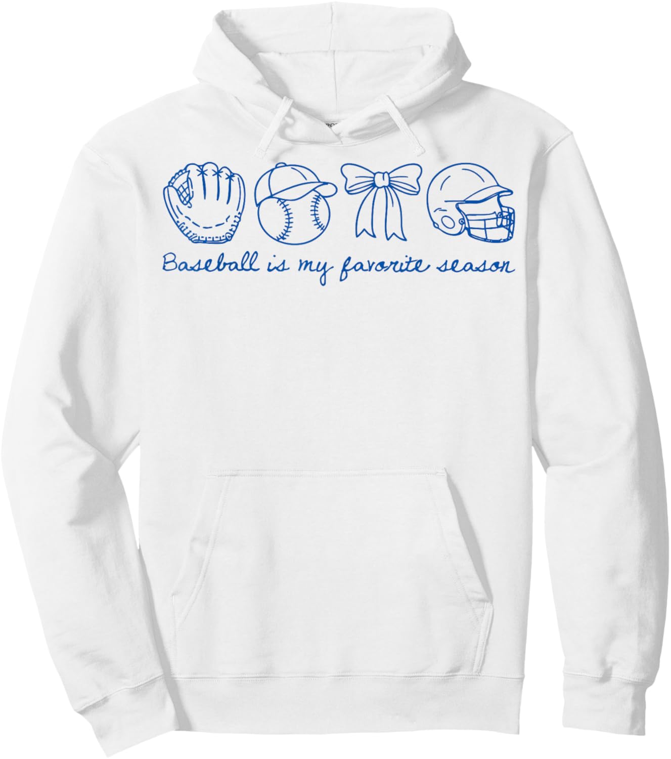 Baseball is My Favorite Season Coquette Bow Women Girls Hoodie - Hoodie | White