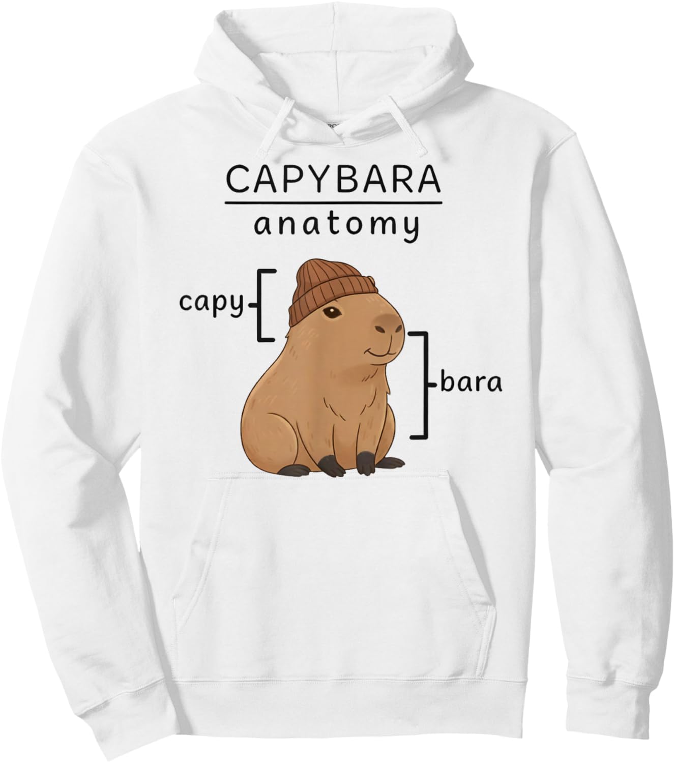 Funny Capybara Anatomy Zoo Boys Girls Kids Hoodie - Hoodie | White