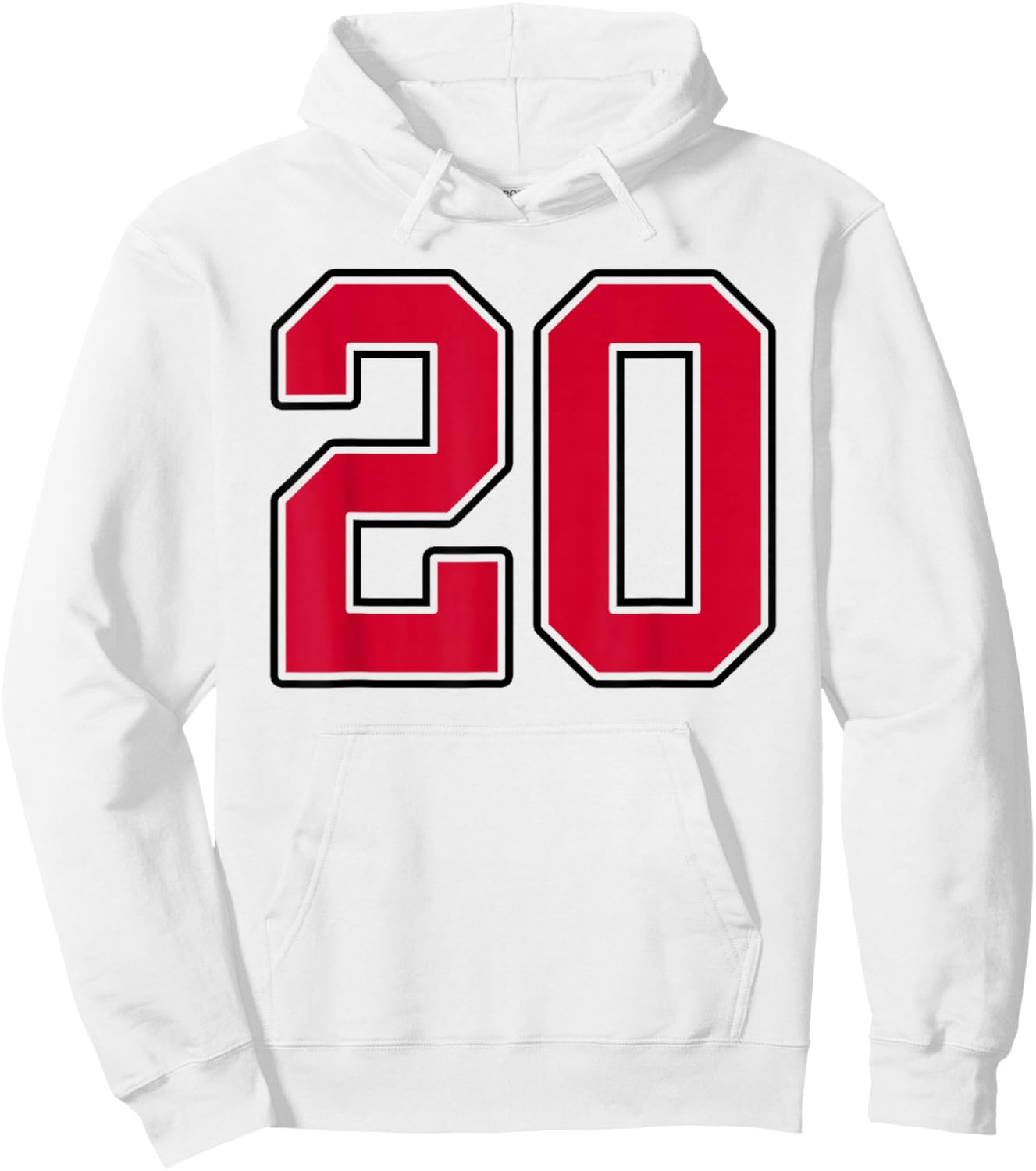 Red and Black Number 20 Jersey Player Uniform #20 Hoodie - Hoodie | White