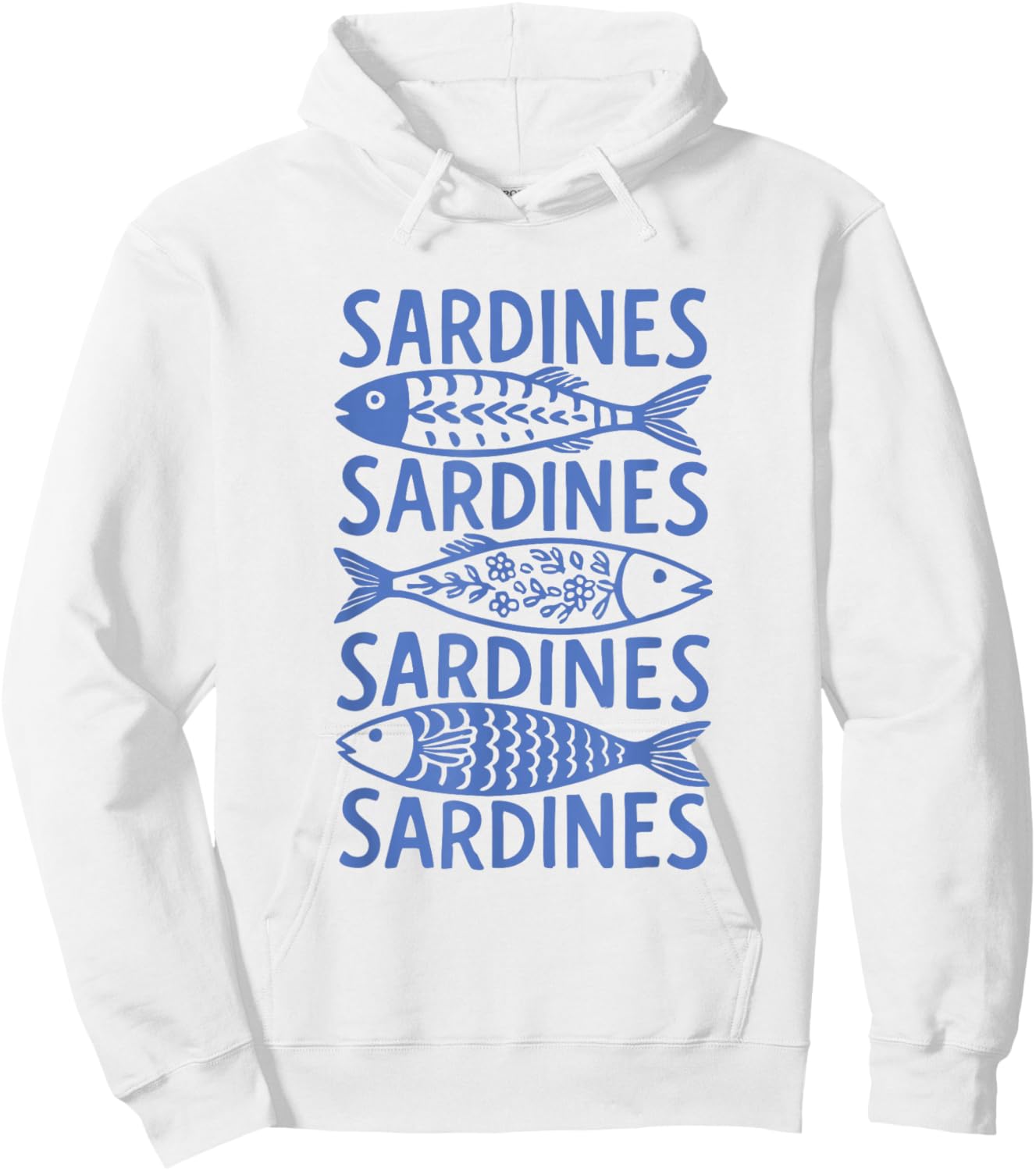Sardine – Tinned Fish Retro Art Hoodie - Hoodie | White