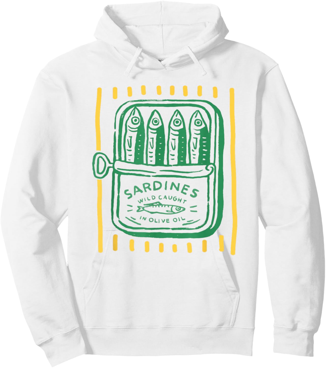Les Sardines Fisherman Aesthetic Coastal Sardine Tinned Fish Hoodie - Hoodie | White