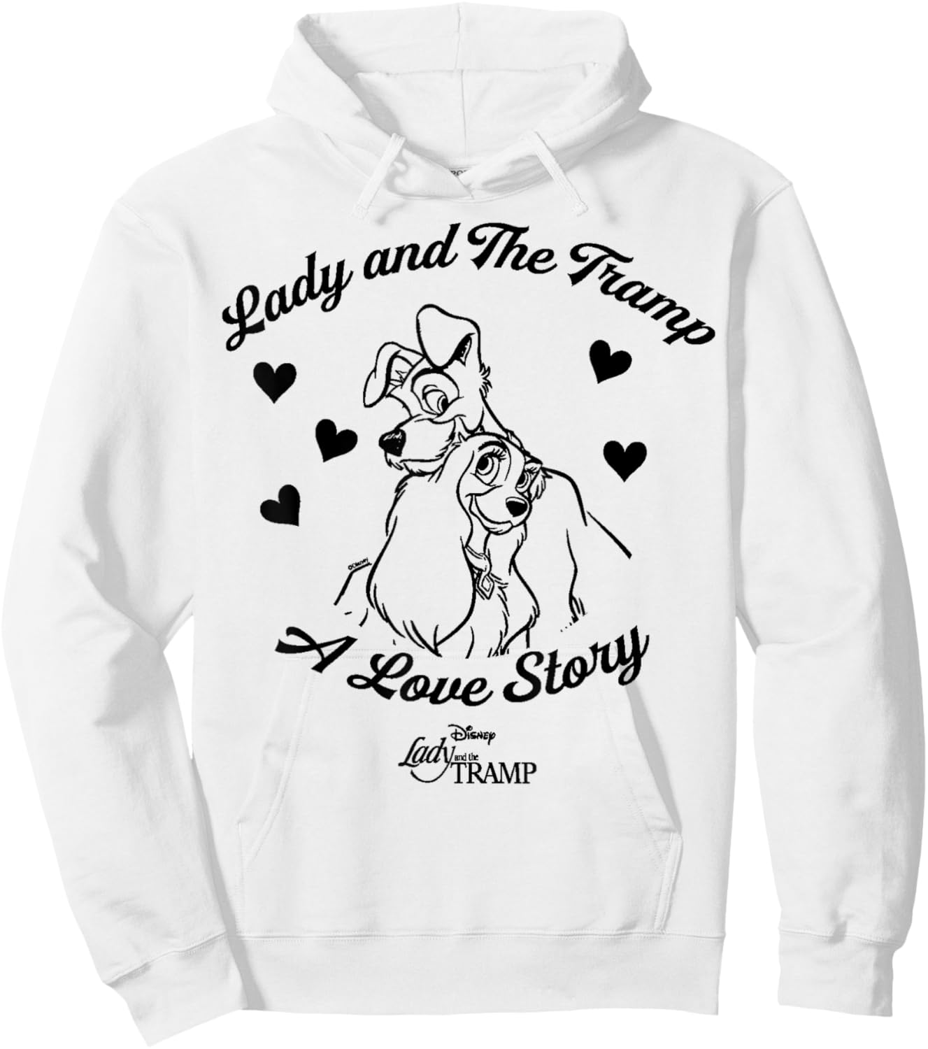 Disney Lady and The Tramp Love Heart Hoodie - Hoodie | White