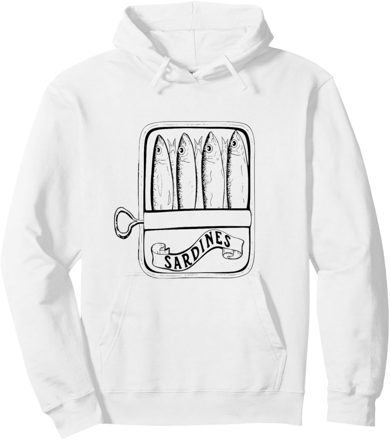 I Love Sardines Fun Retro Fish Design Hoodie - Hoodie | White