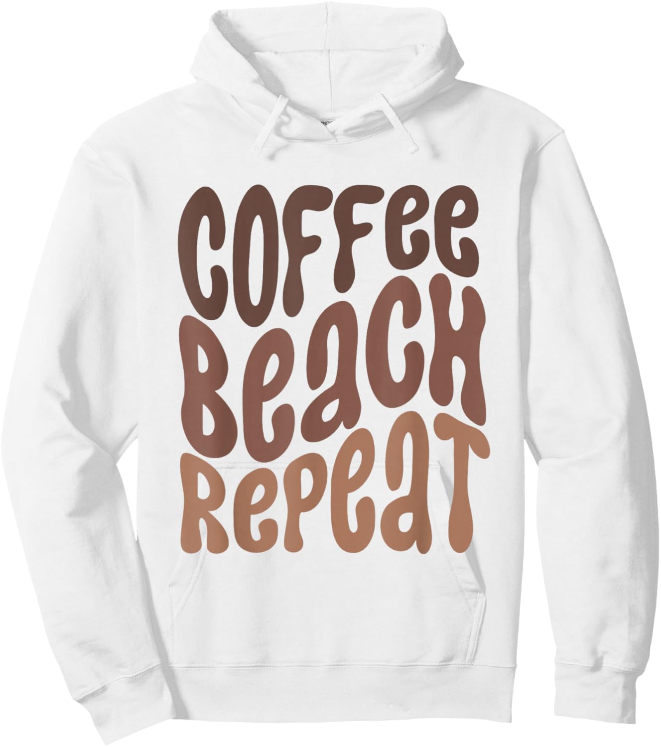 Coffee Beach Repeat Summertime Vacation Summer Vibes Hoodie - Hoodie | White
