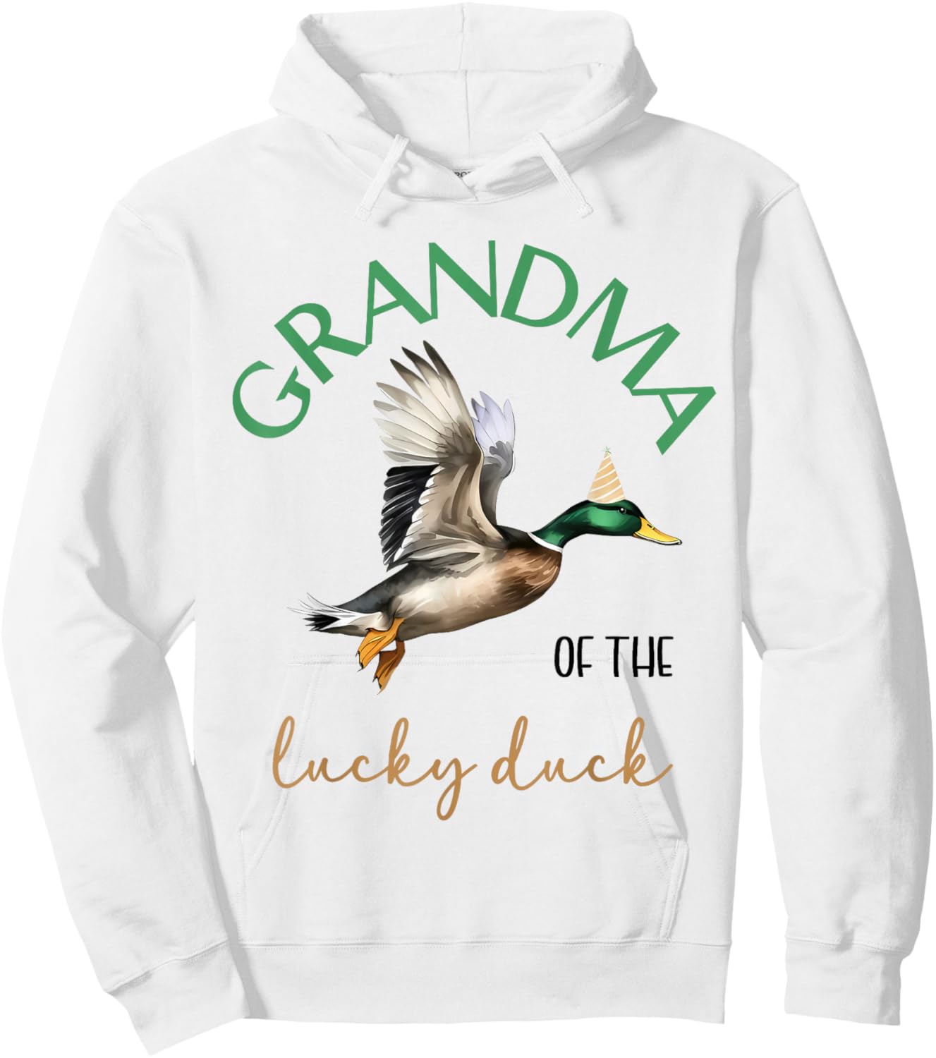 Grandma of The Lucky Birthday Duck Hunting 1st Birthday Hoodie - Hoodie | White