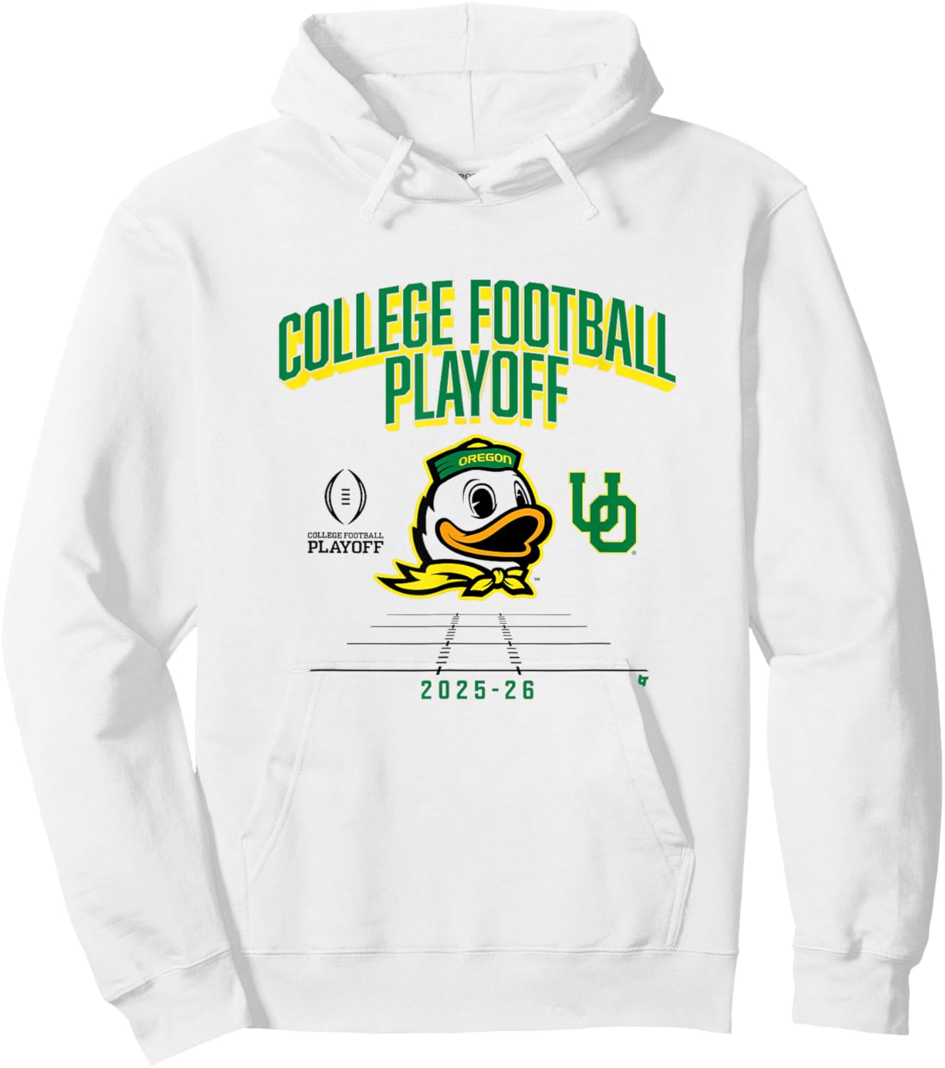 Oregon Ducks College Football Playoff Mascot Text 2025 Hoodie - Hoodie | White