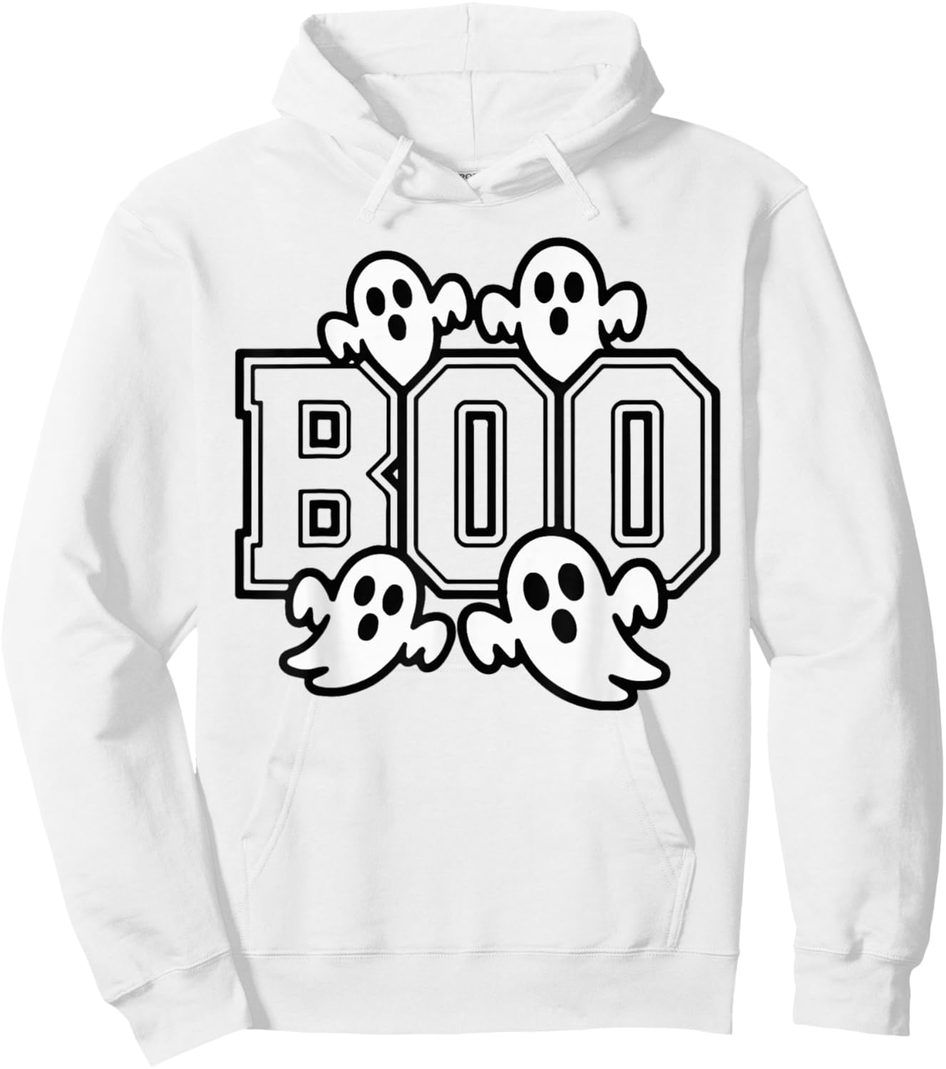 Funny Boo Ghost Costume Spooky Season Graphic Halloween Hoodie - Hoodie | White