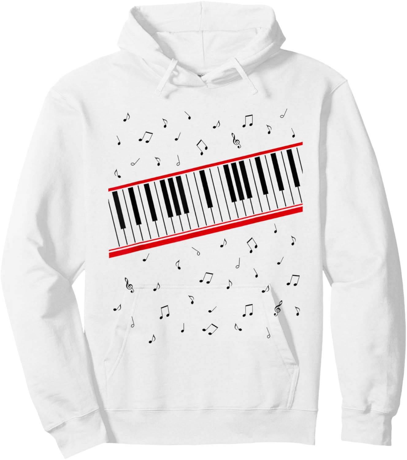 Piano Keys Funny Women Hoodie - Hoodie | White
