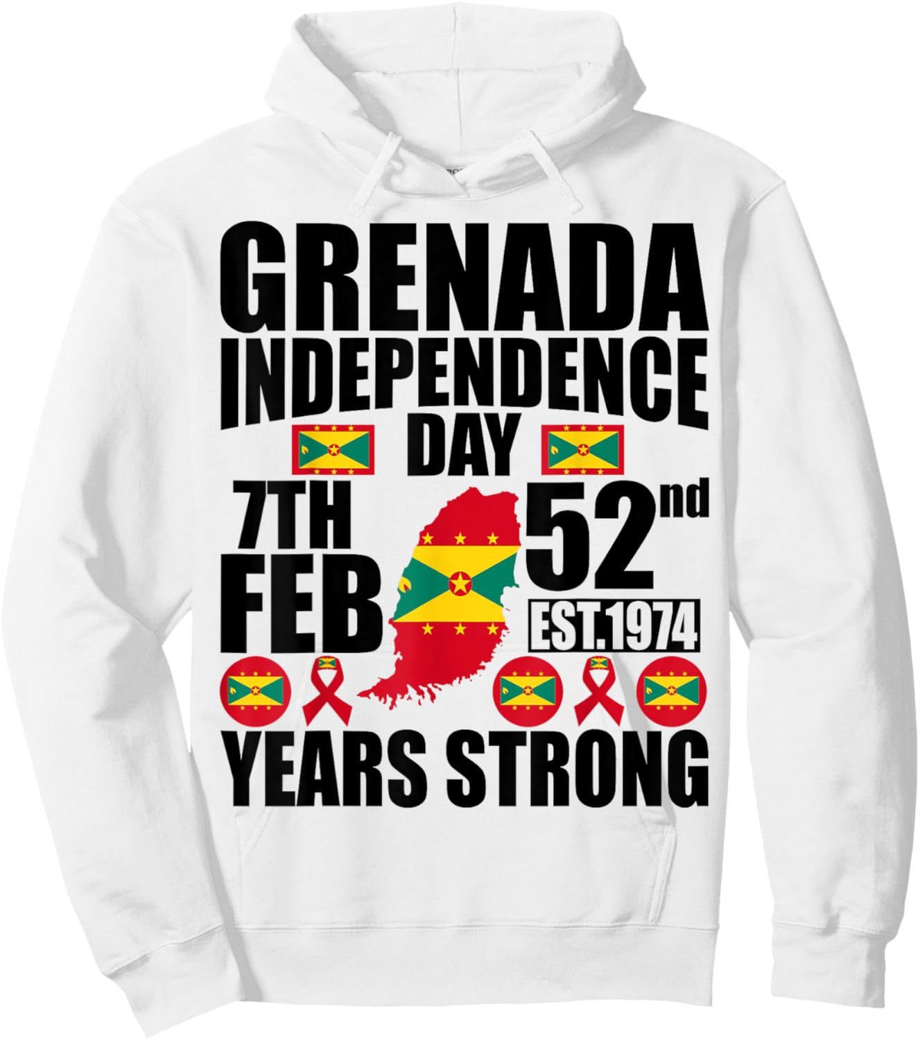 Grenada 52nd Independence Day Grenadian Pride Grenada Flag Hoodie - Hoodie | White