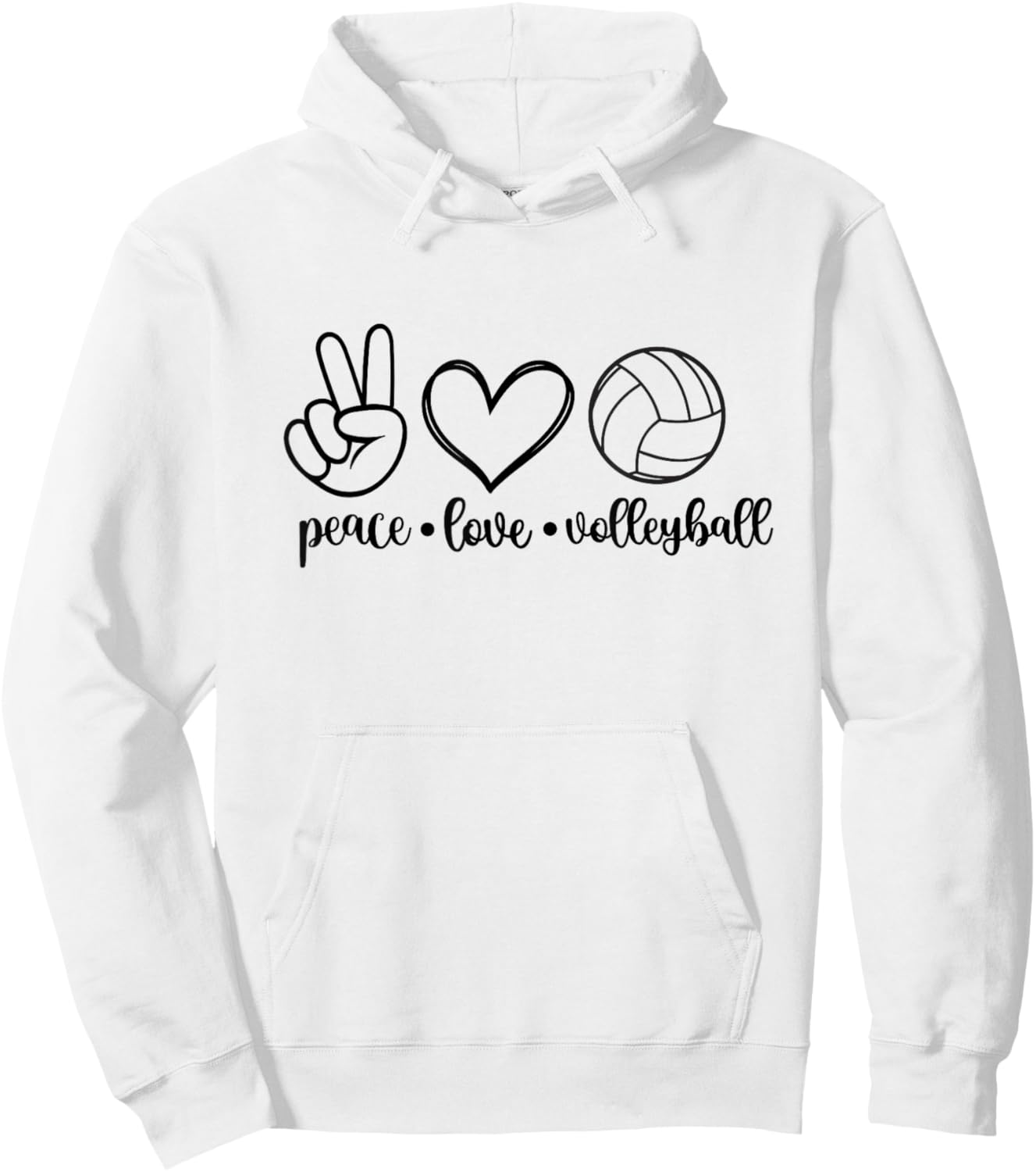 Peace, Love, Volleyball, Sports and Games Hoodie - Hoodie | White