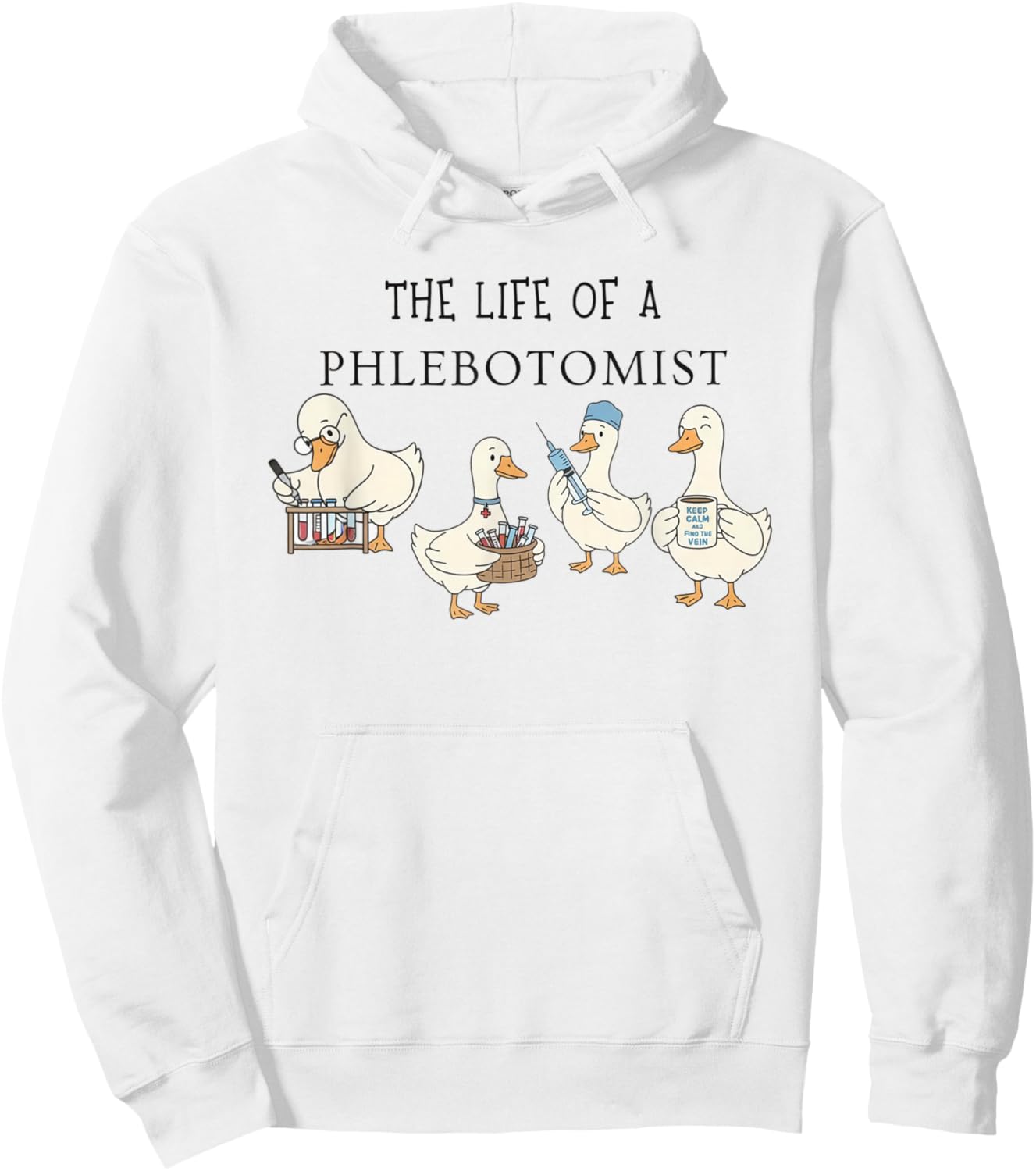 Funny Goose Phlebotomy Technician Graduation Lab Week 2026 Hoodie - Hoodie | White