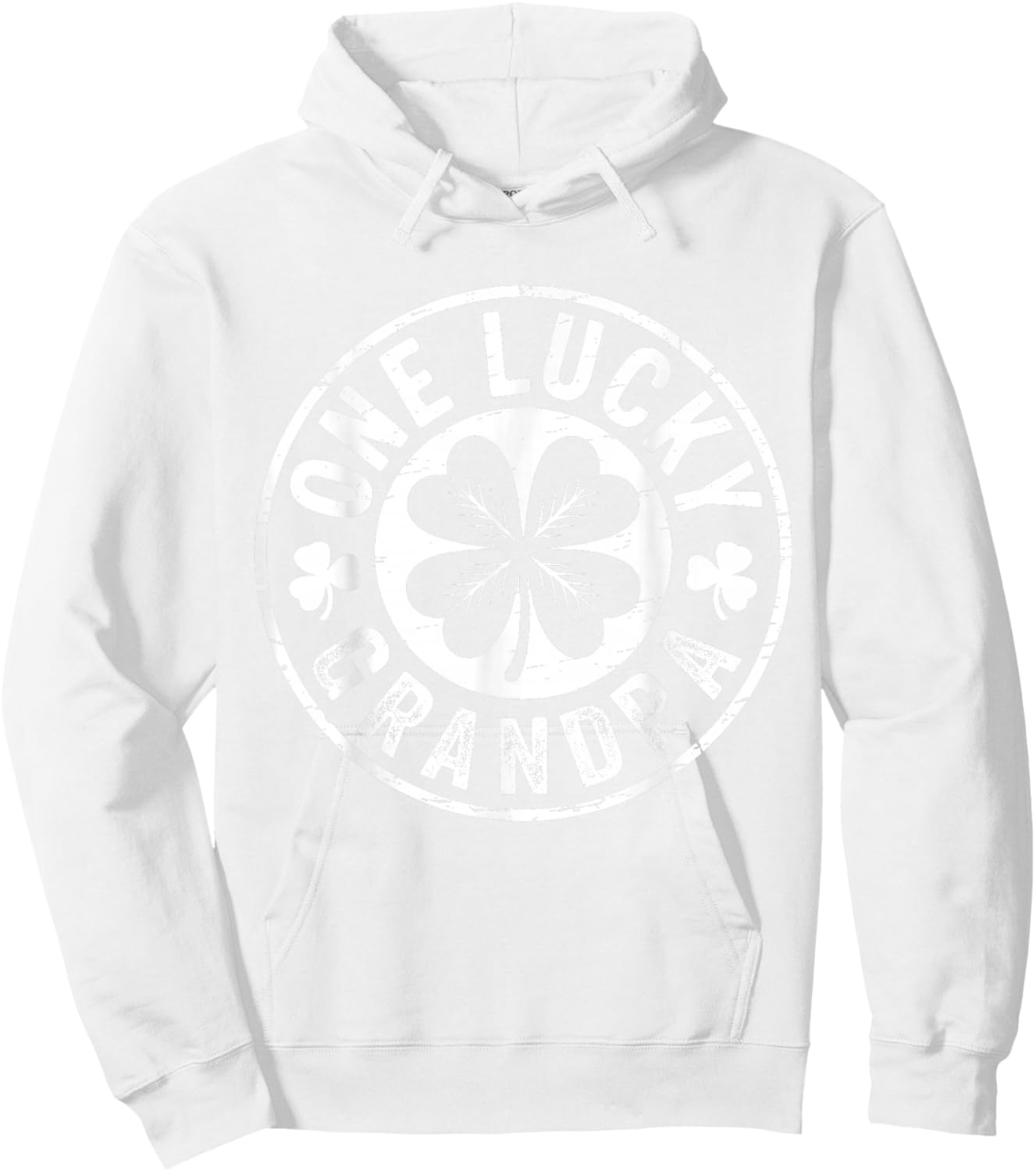 Vintage One Lucky Grandpa St Patricks Day Matching Family Hoodie - Hoodie | White