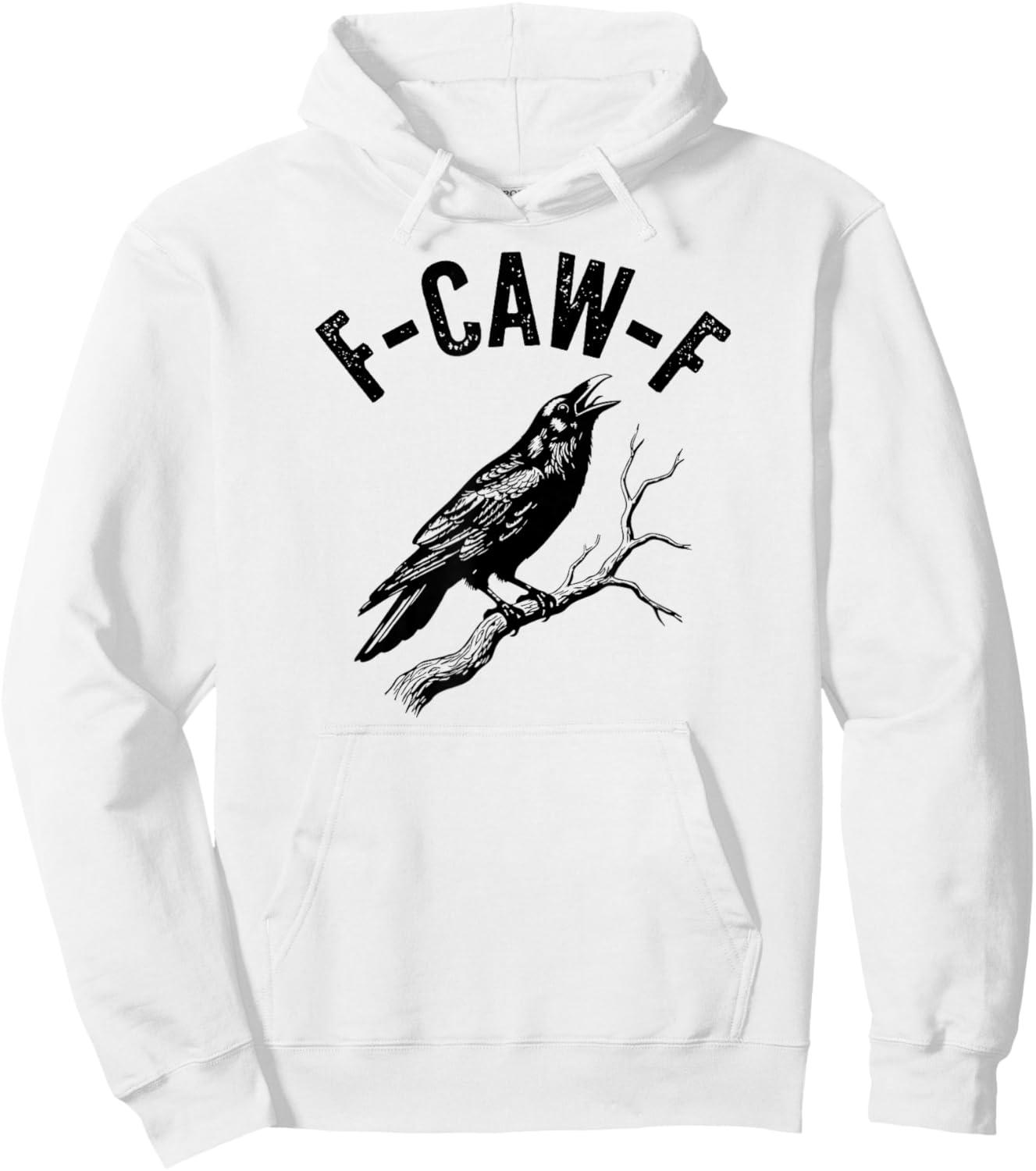 F-Caw-F Funny Crow Gothic Alternative Design Hoodie - Hoodie | White