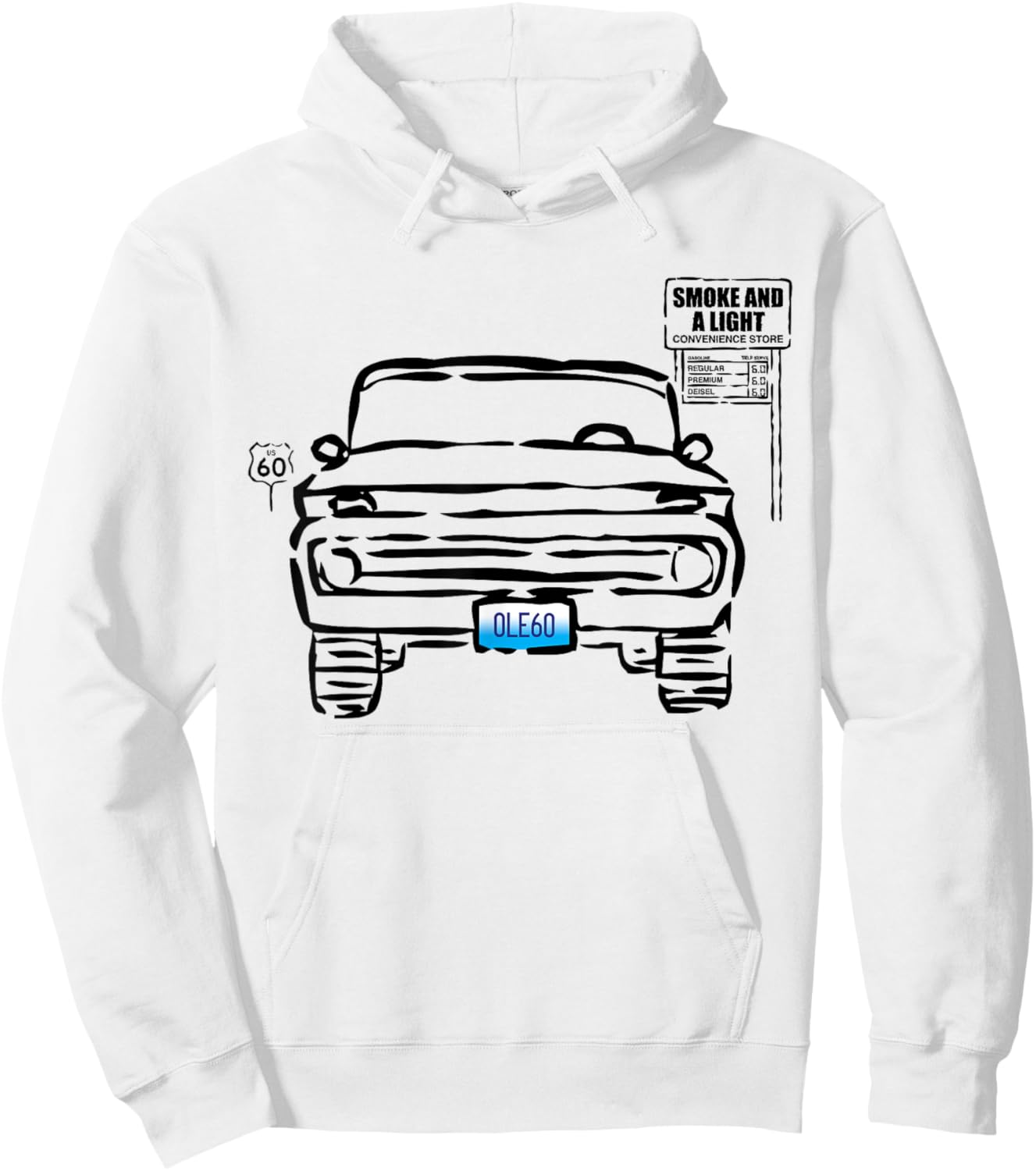Ole 60 Outta My Way Truck Hoodie - Hoodie | White