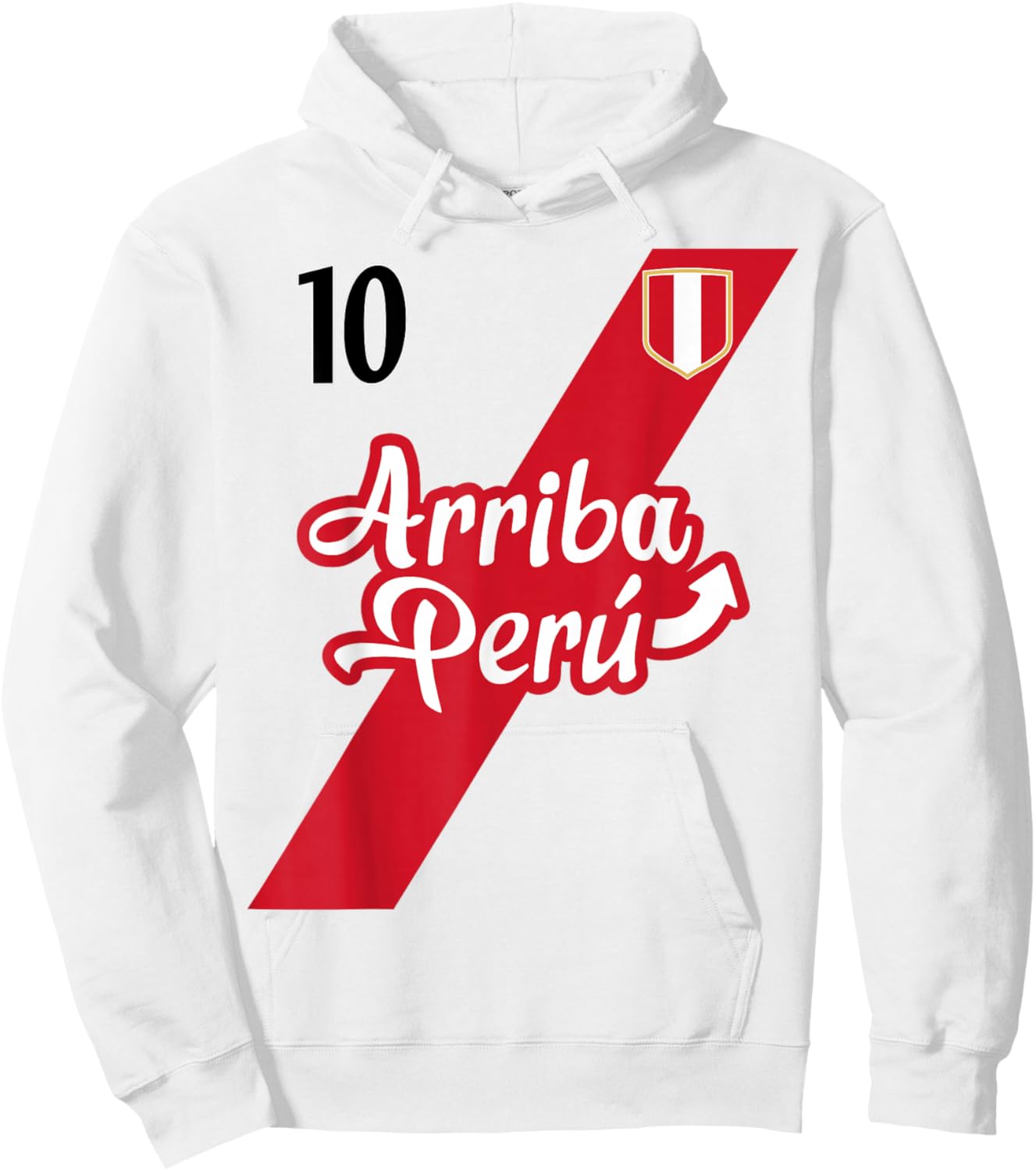 Retro Arriba Peru Soccer Jersey 10 Peruvian Futbol Gift Hoodie - Hoodie | White