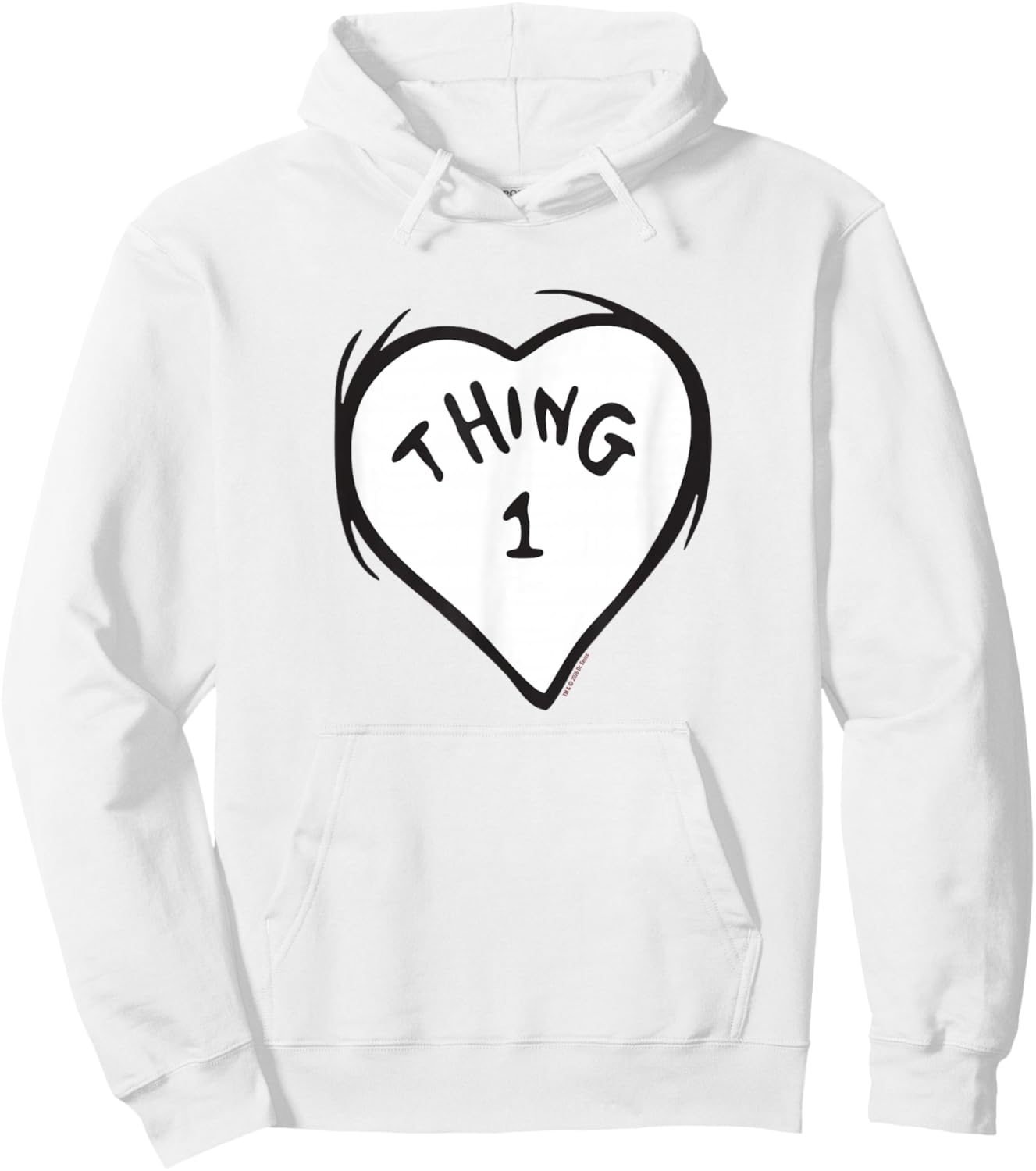 The Cat in The Hat Heart Thing One Officially Licensed Hoodie - Hoodie | White