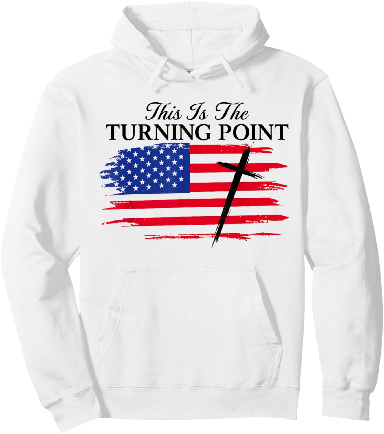 White This is The Turning Point American Flag Hoodie - Hoodie | White
