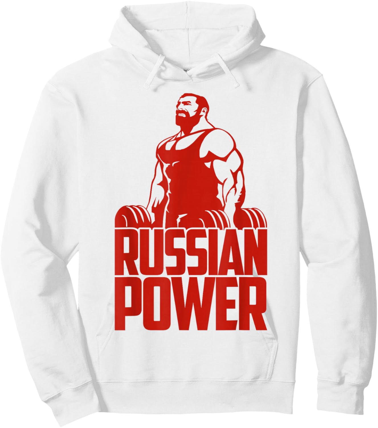 Russian Power Gym Barbells Bodybuilding Russia Hoodie - Hoodie | White
