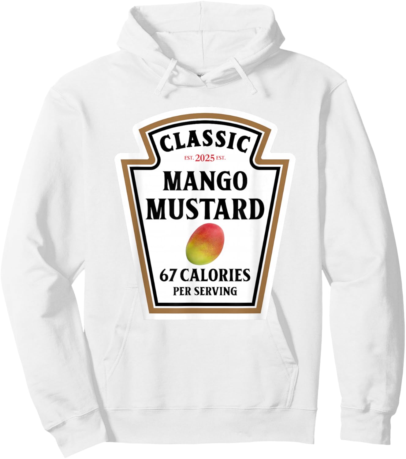Mango Mustard Label Brainrot Meme Hoodie - Hoodie | White