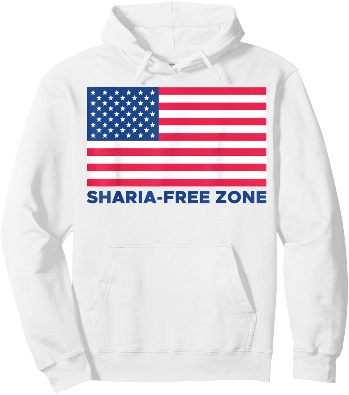 Sharia Free Zone America Flag Hoodie - Hoodie | White