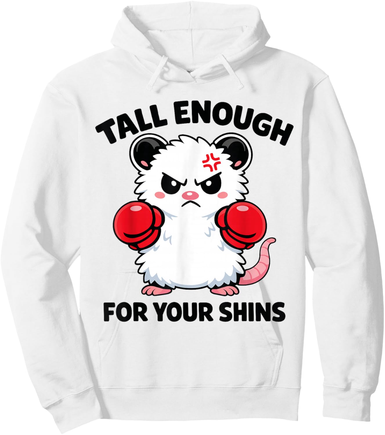 Tall Enough for Your Shins - Funny Possum Meme Hoodie - Hoodie | White
