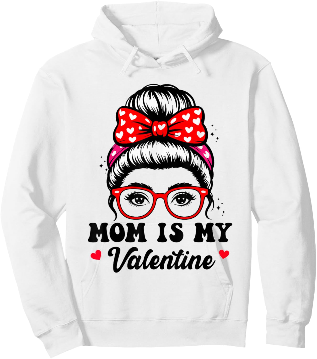 Groovy Mama is My Valentine Funny Heart Boys Girls Hoodie - Hoodie | White