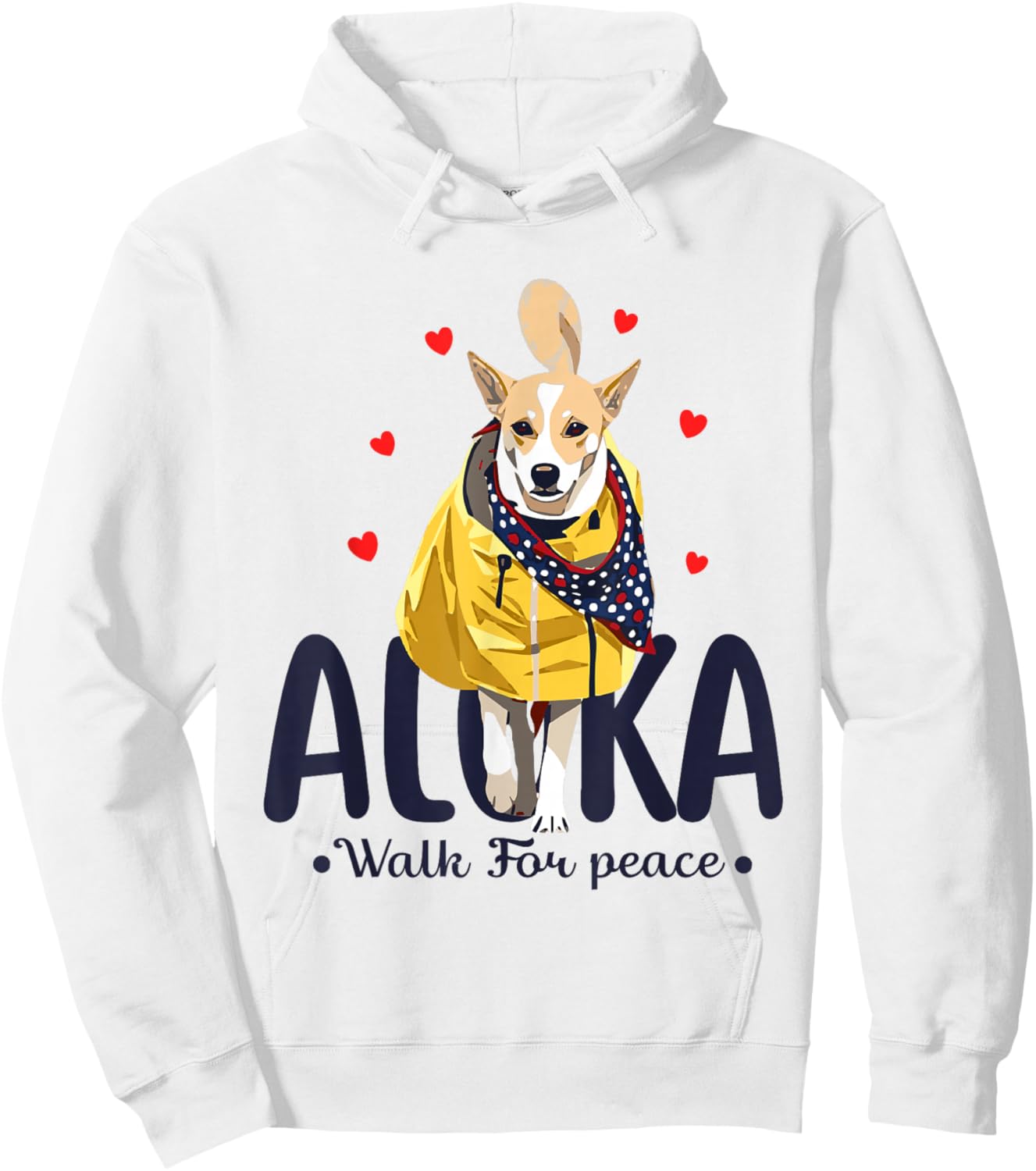 Aloka – Walk for Peace Monks with Aloka Dog Hoodie - Hoodie | White