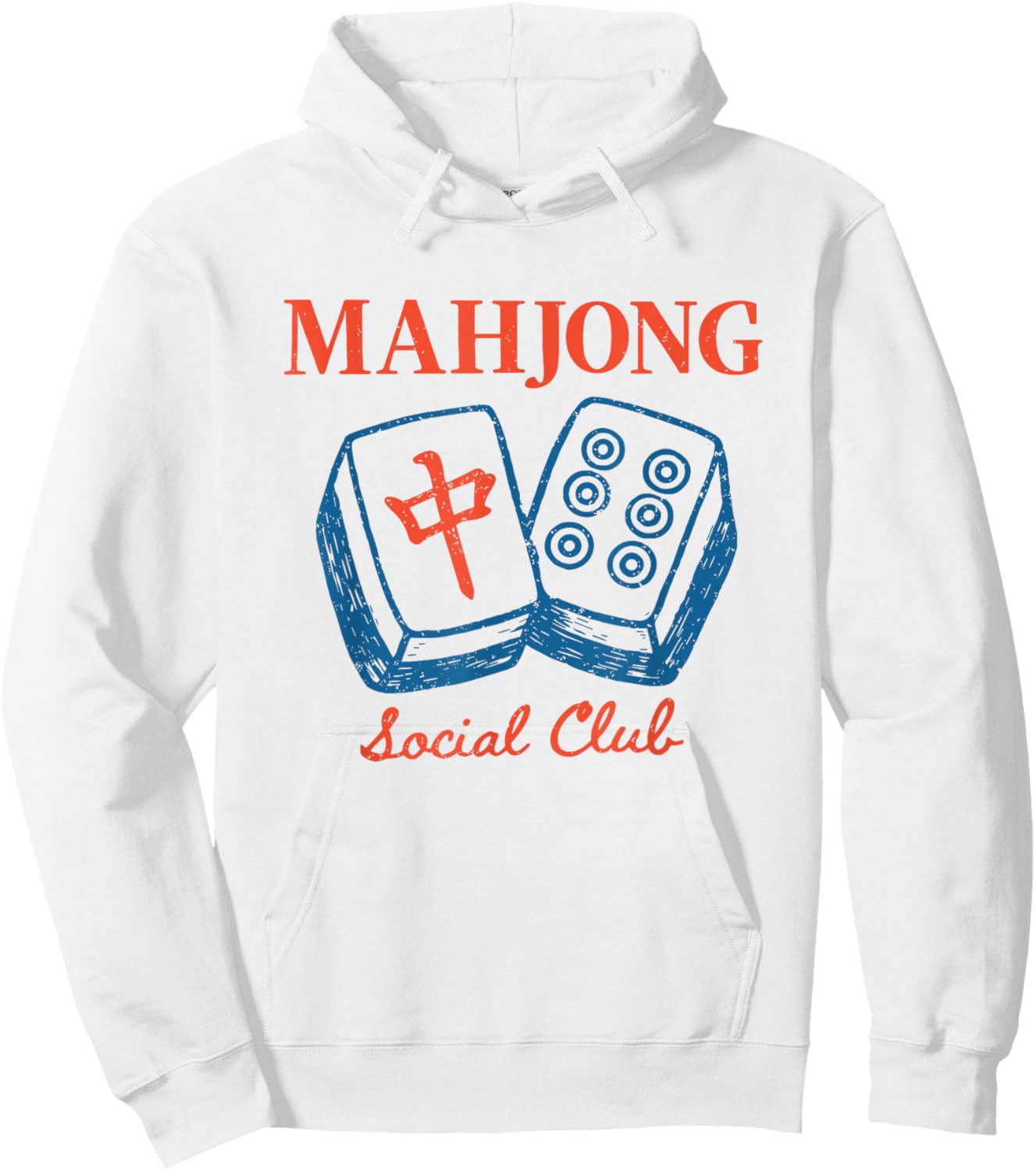 Mahjong Social Club Vintage Mah jongg Tiles Game Night Hoodie - Hoodie | White
