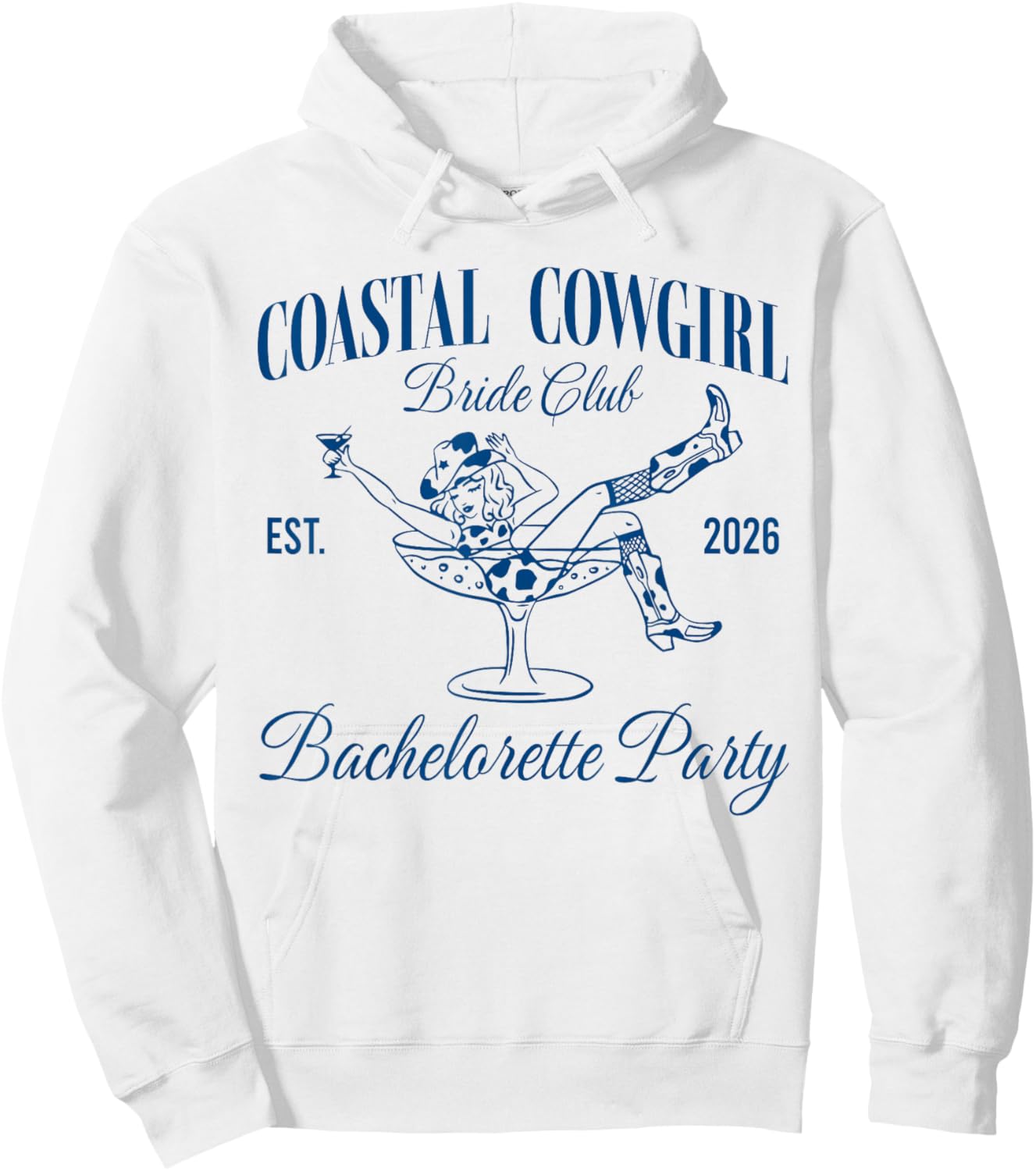 Coastal Cowgirl Bride Club Est 2026 Beach Bachelorette Hoodie - Hoodie | White
