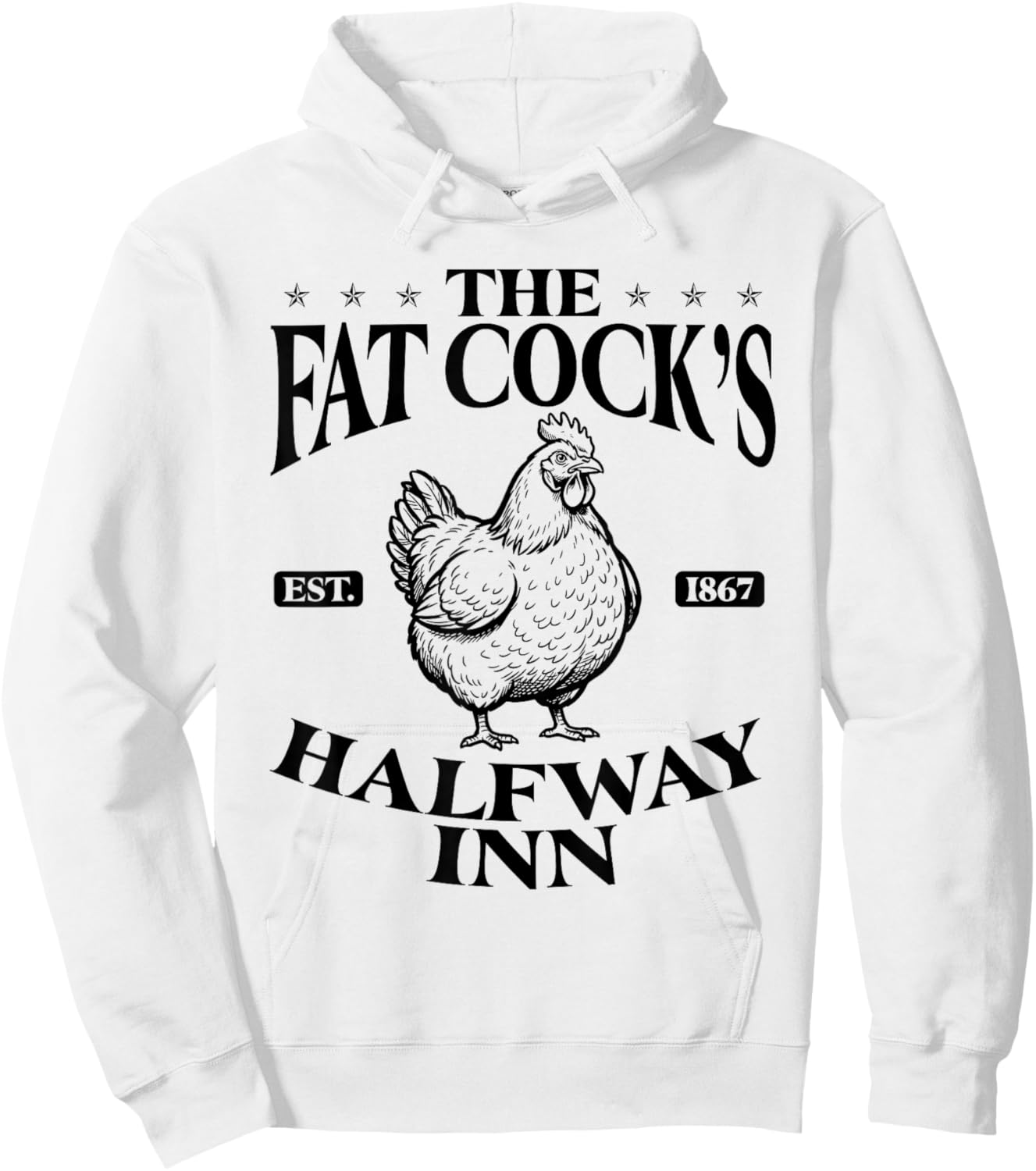The Fat Cock's Halfway Inn Funny Pub Hoodie - Hoodie | White