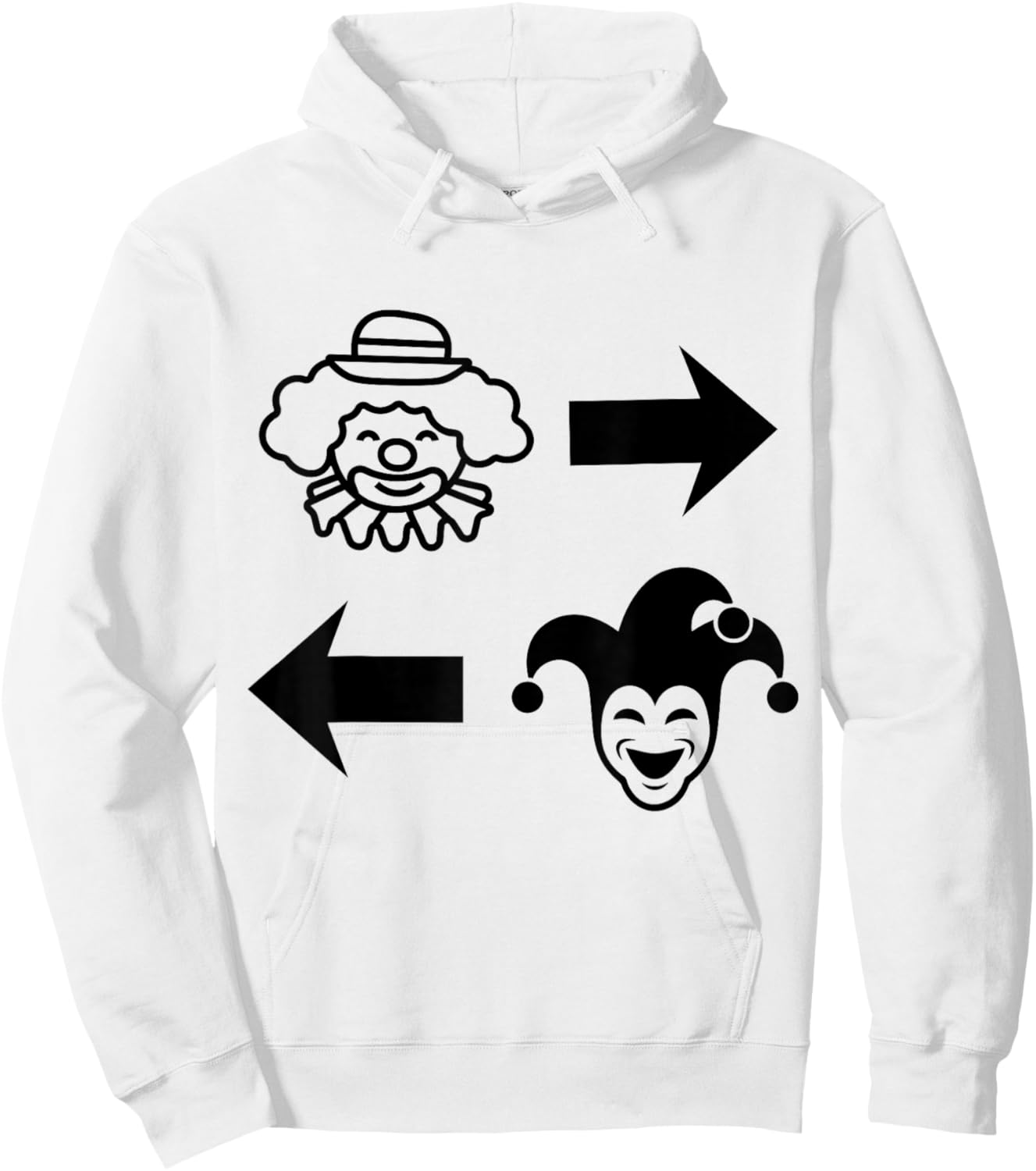 Clowns to The Right Jokers to The Left Fun Halloween Hoodie - Hoodie | White