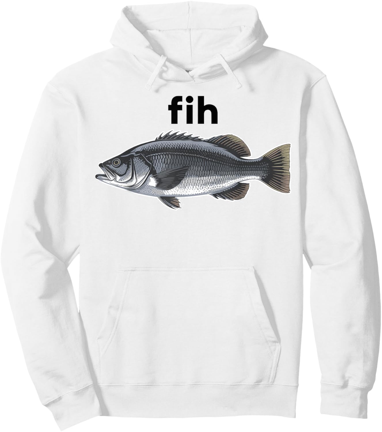 Fih Fish Funny Misspelled Fish Shoes Meme Fih Calling Humor Hoodie - Hoodie | White