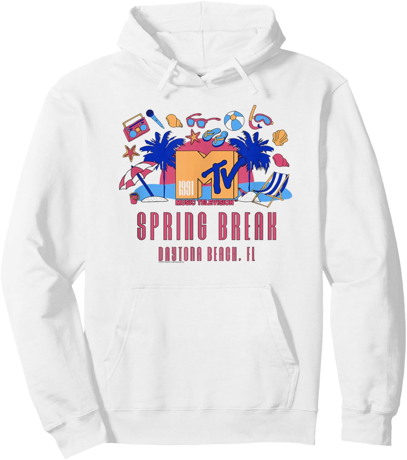 MTV Spring Break Daytona Beach 1991 Icons Vintage TV Hoodie - Hoodie | White