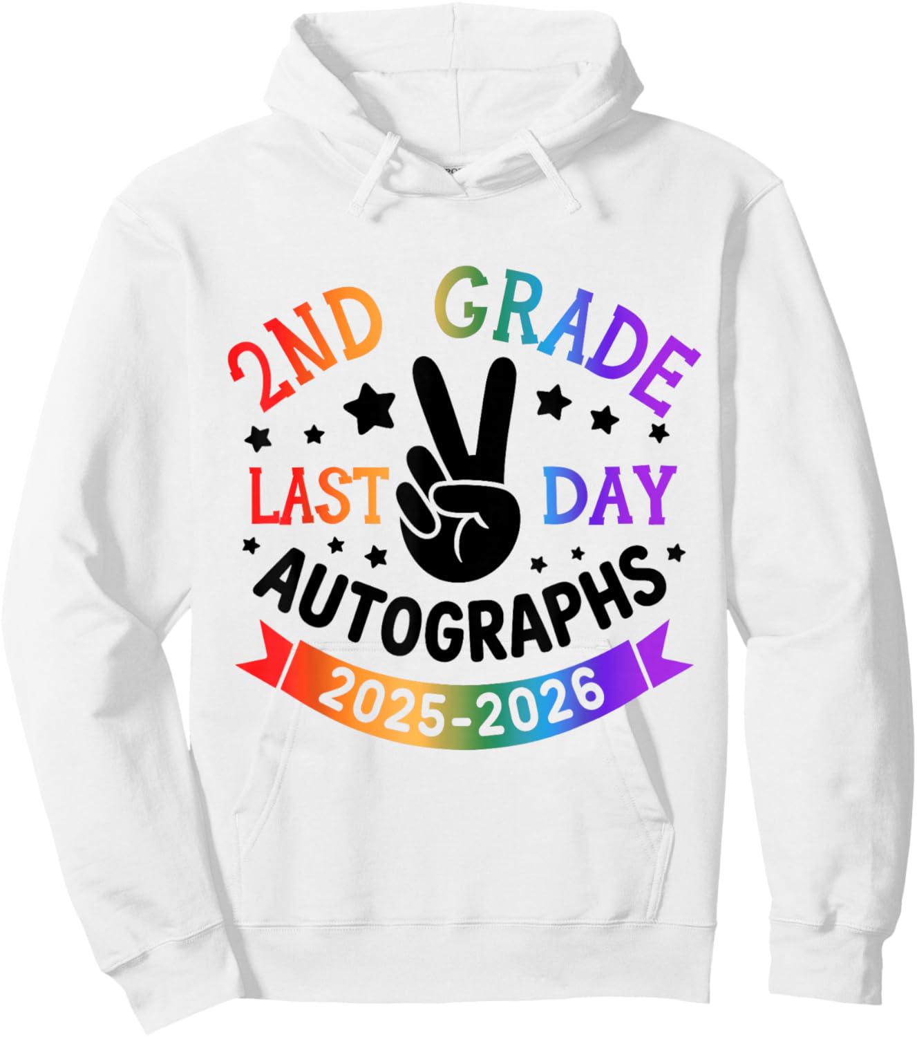 Last Day of School Autograph 2nd Grade Graduation 2026 Kids Hoodie - Hoodie | White