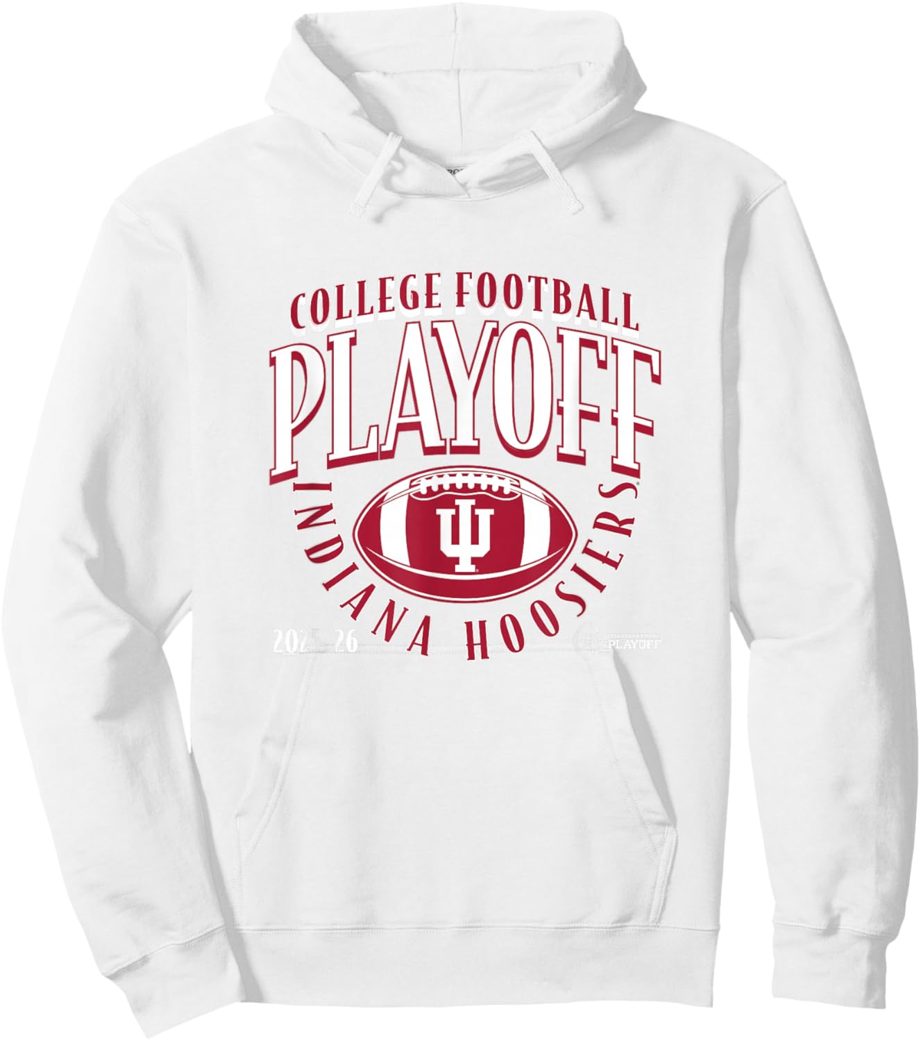 Indiana Hoosiers CollegeFootball Playoff Football Curve 2025 Hoodie - Hoodie | White