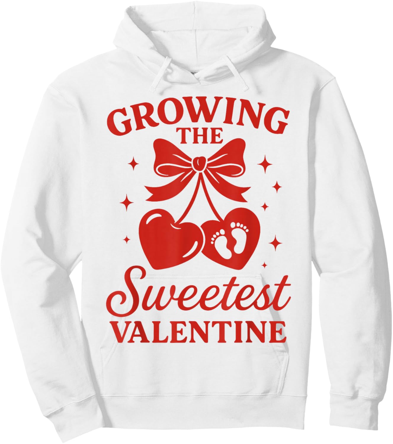 Valentines Pregnancy Announcement Growing Sweetest Valentine Hoodie - Hoodie | White