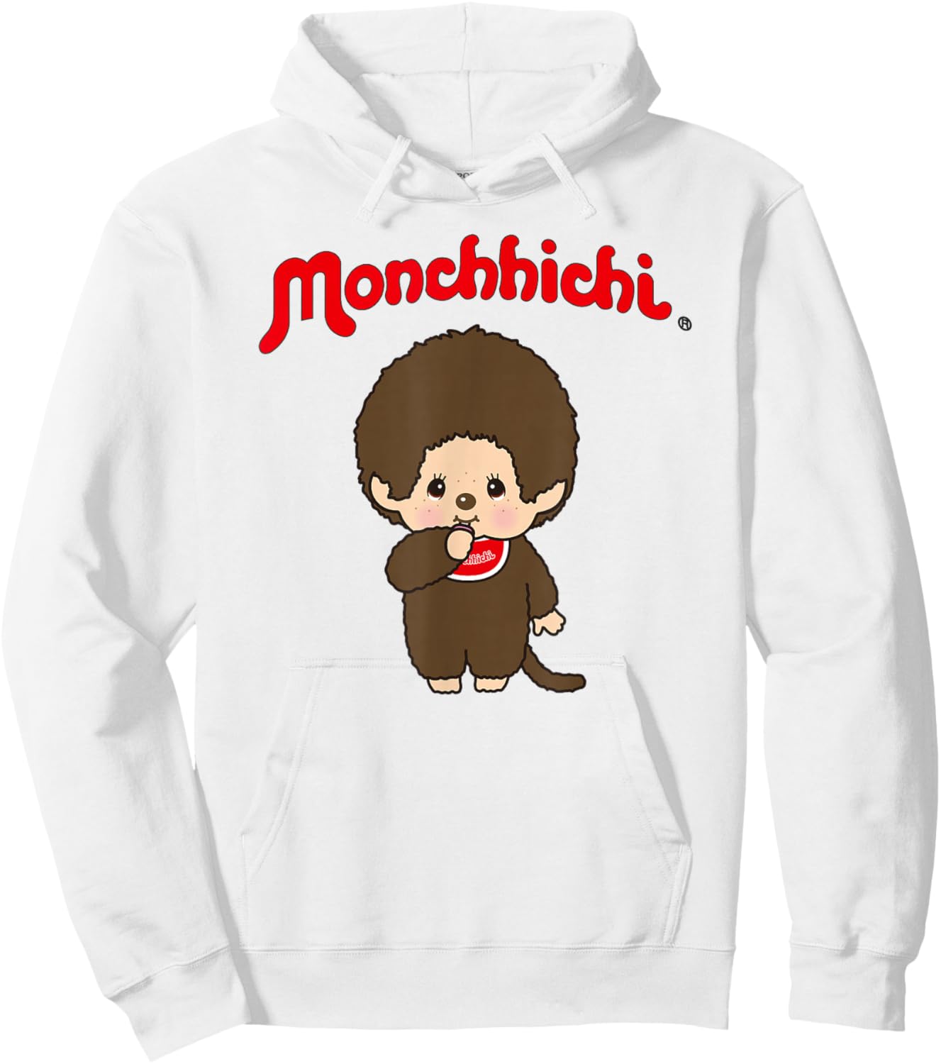 Monchhichi Cute Stance Thumbs Up Fluffy Little Guy Hoodie - Hoodie | White