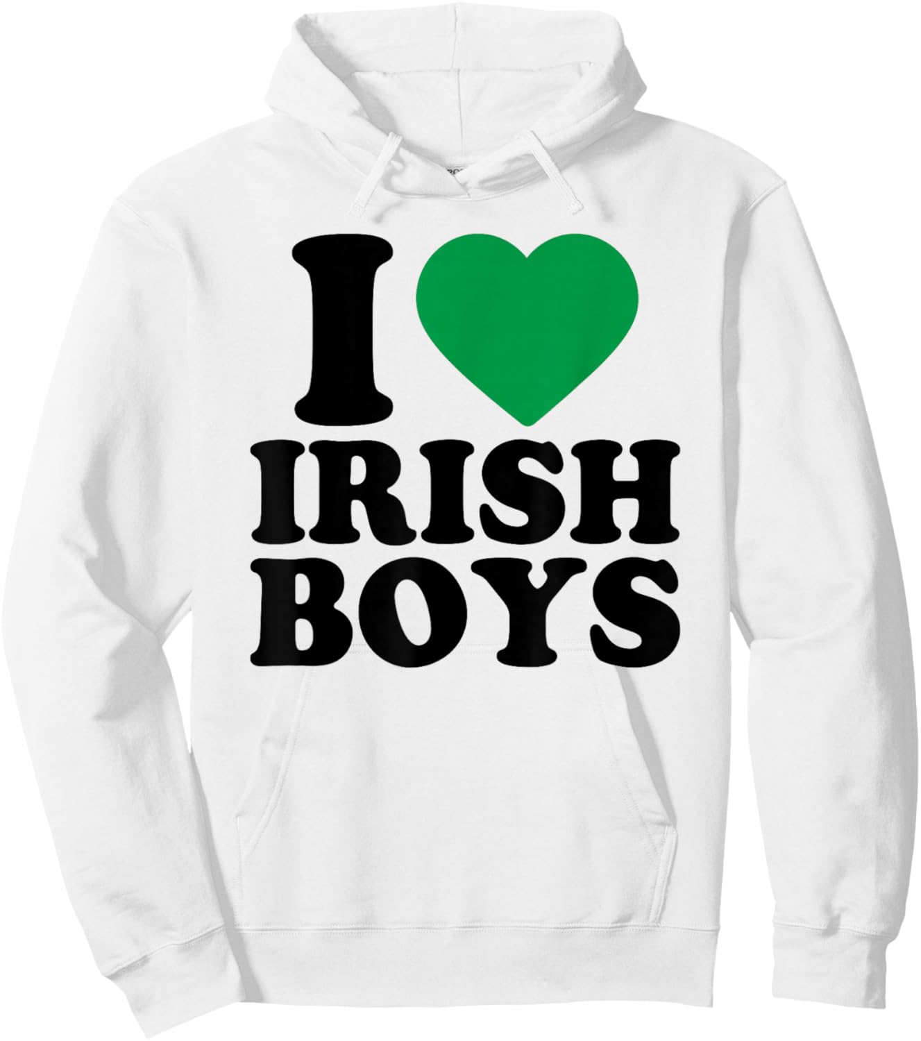 I Love Irish Boys Shirt Green Heart Shamrock St Patricks Day Hoodie - Hoodie | White