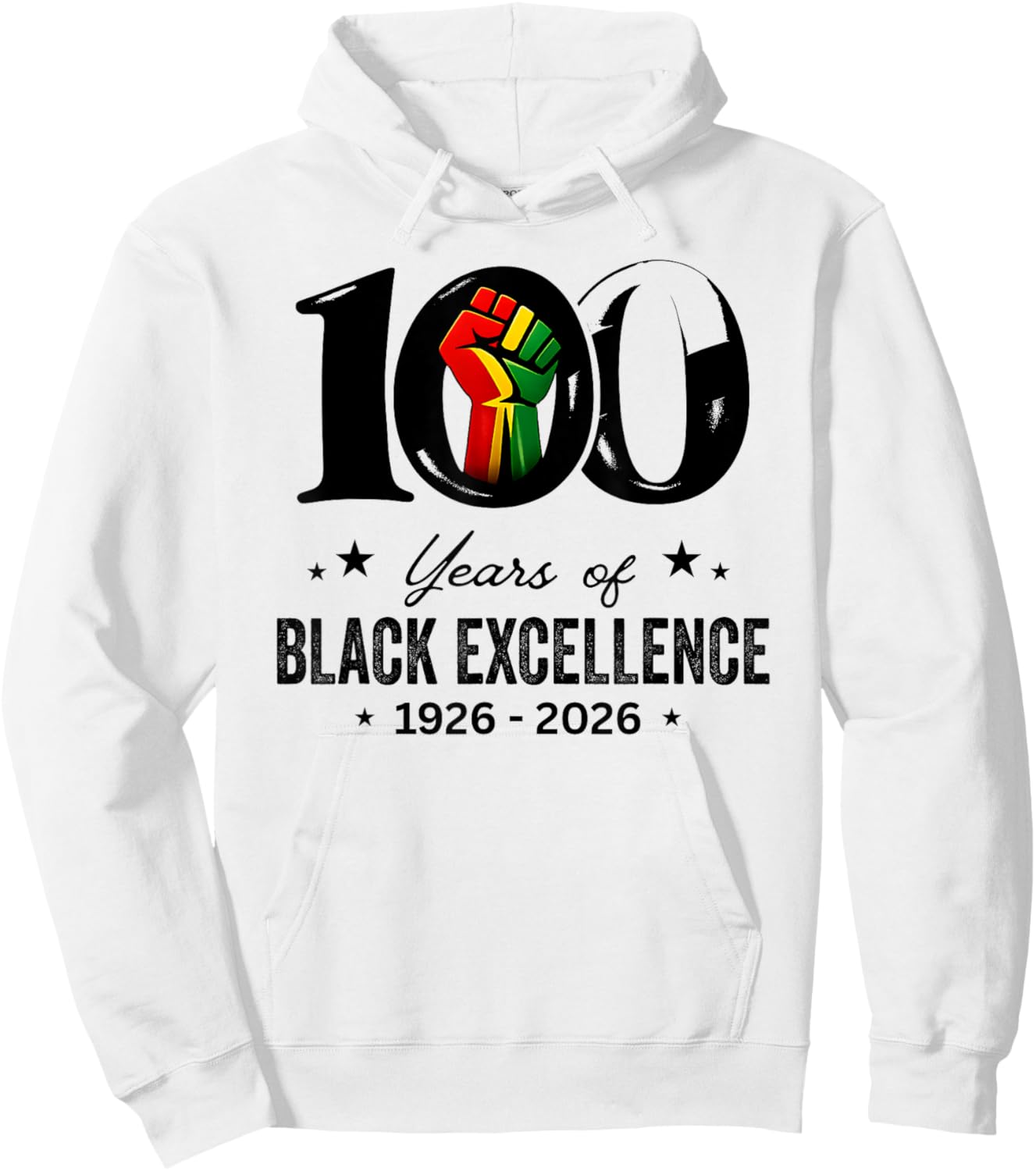 Black History Month 100 Years of Black History Centennial Hoodie - Hoodie | White