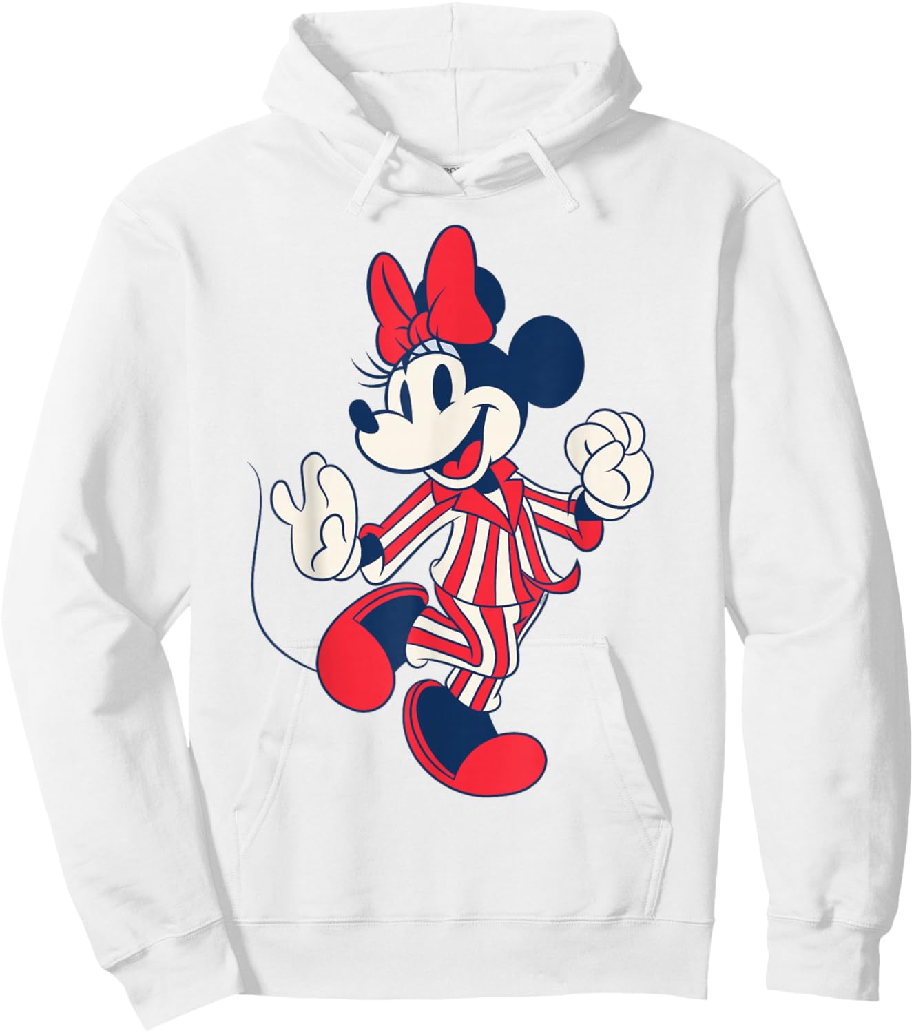 Disney Minnie Mouse Striped Pajamas Slumber Party PJs Pose Hoodie - Hoodie | White