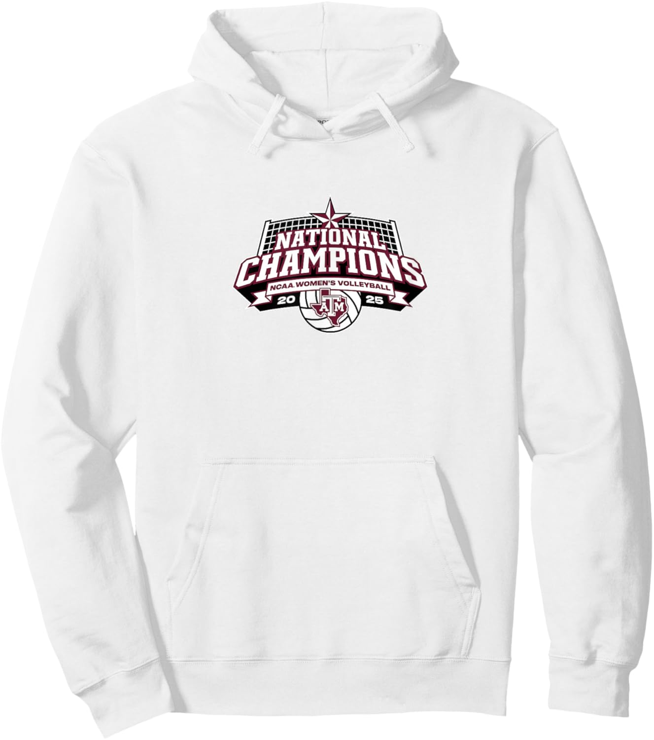 Texas A&M Women's Volleyball - 2025 National Champions Logo Hoodie - Hoodie | White