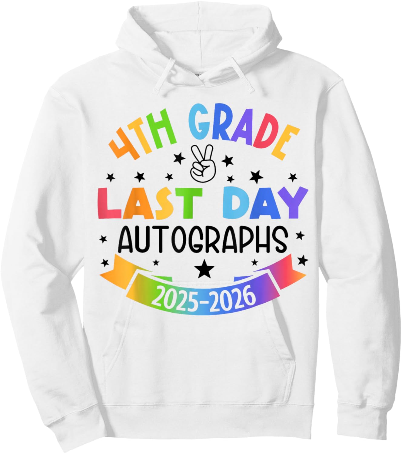 Last Day of School Autograph 4th Grade Graduation Boys Girls Hoodie - Hoodie | White