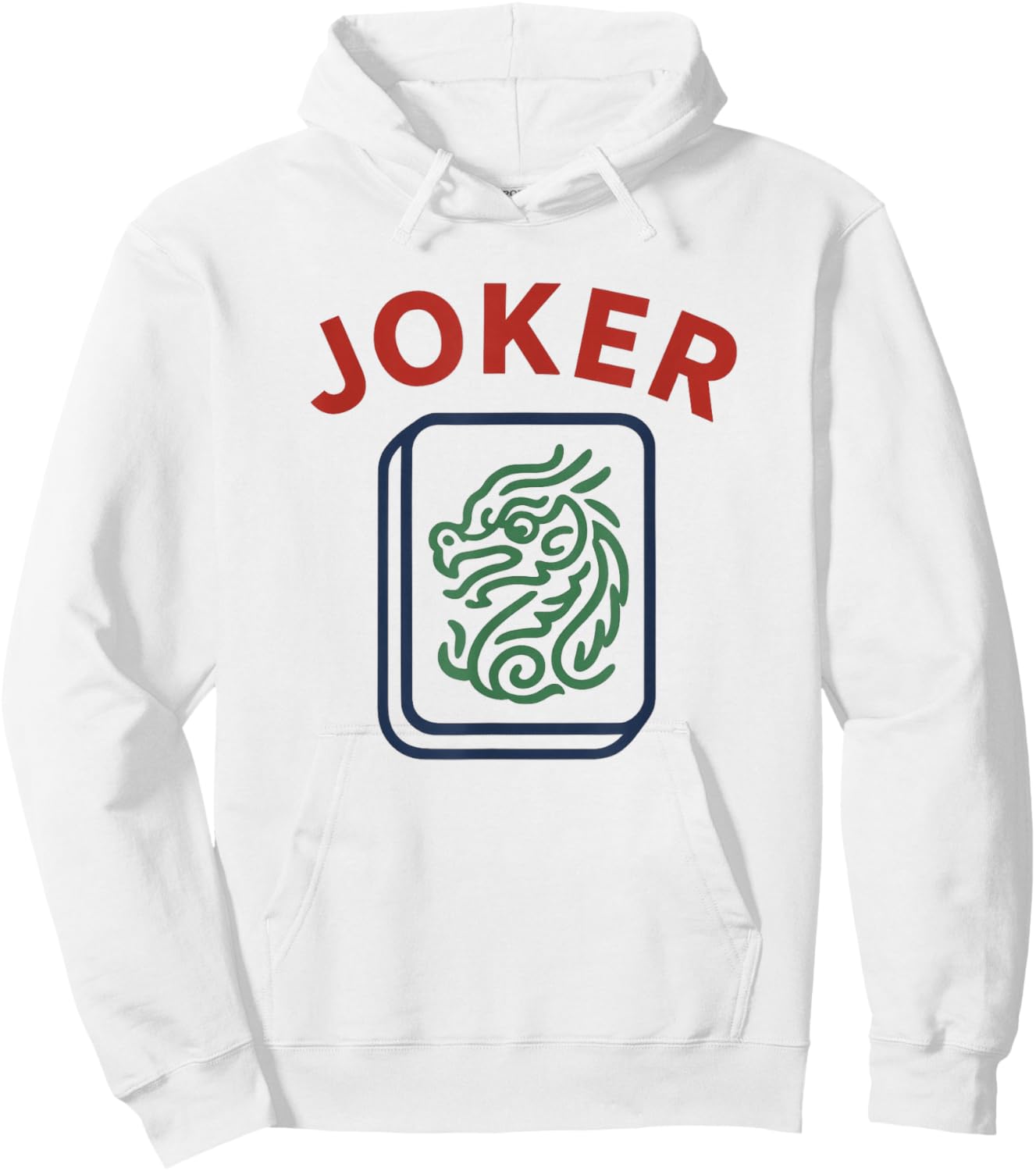 Chinese Mahjong Joker Tile Mah Jong Costume Hoodie - Hoodie | White