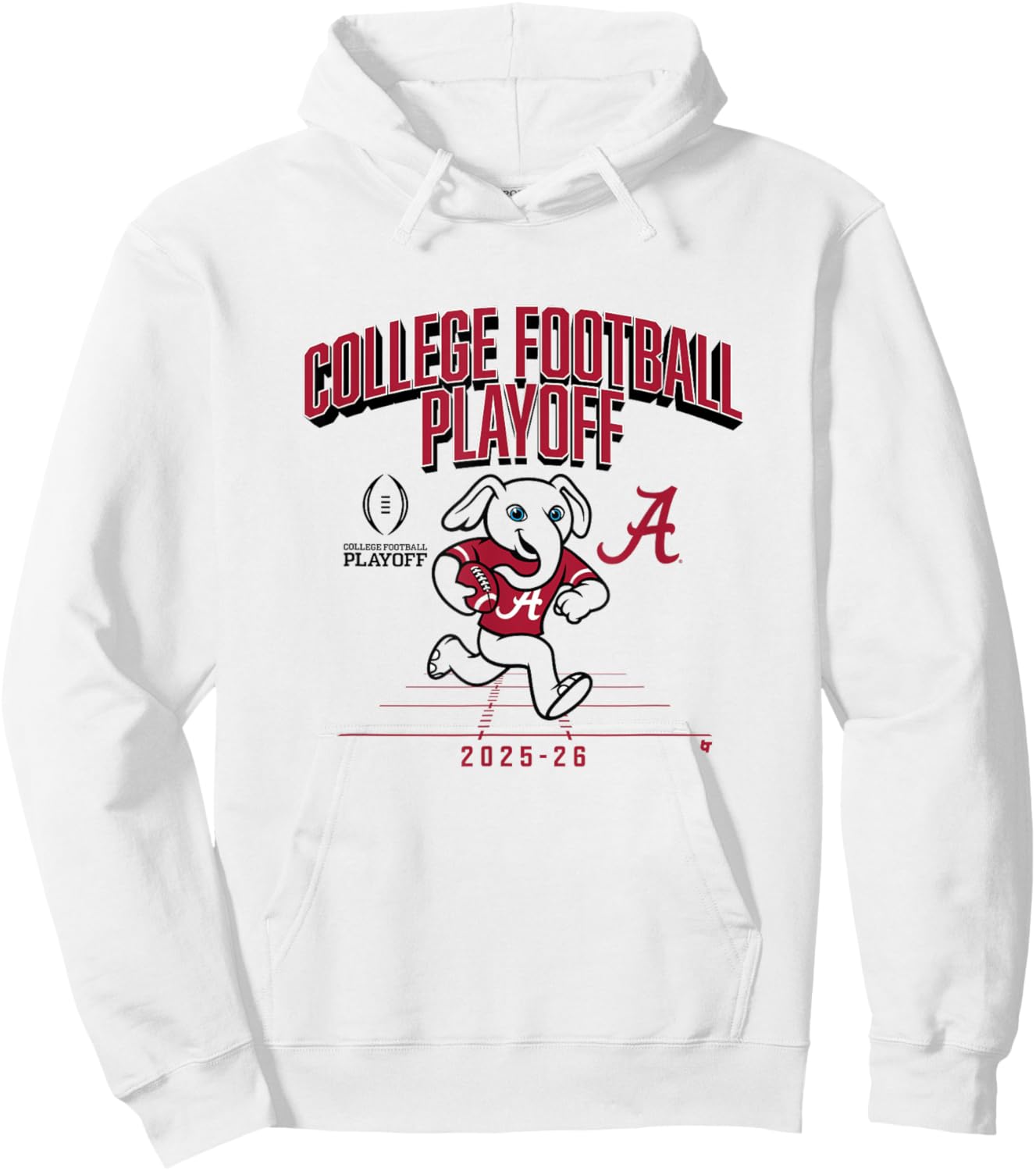 Alabama Crimson Tide College Football Playoff Mascot 2025 Hoodie - Hoodie | White