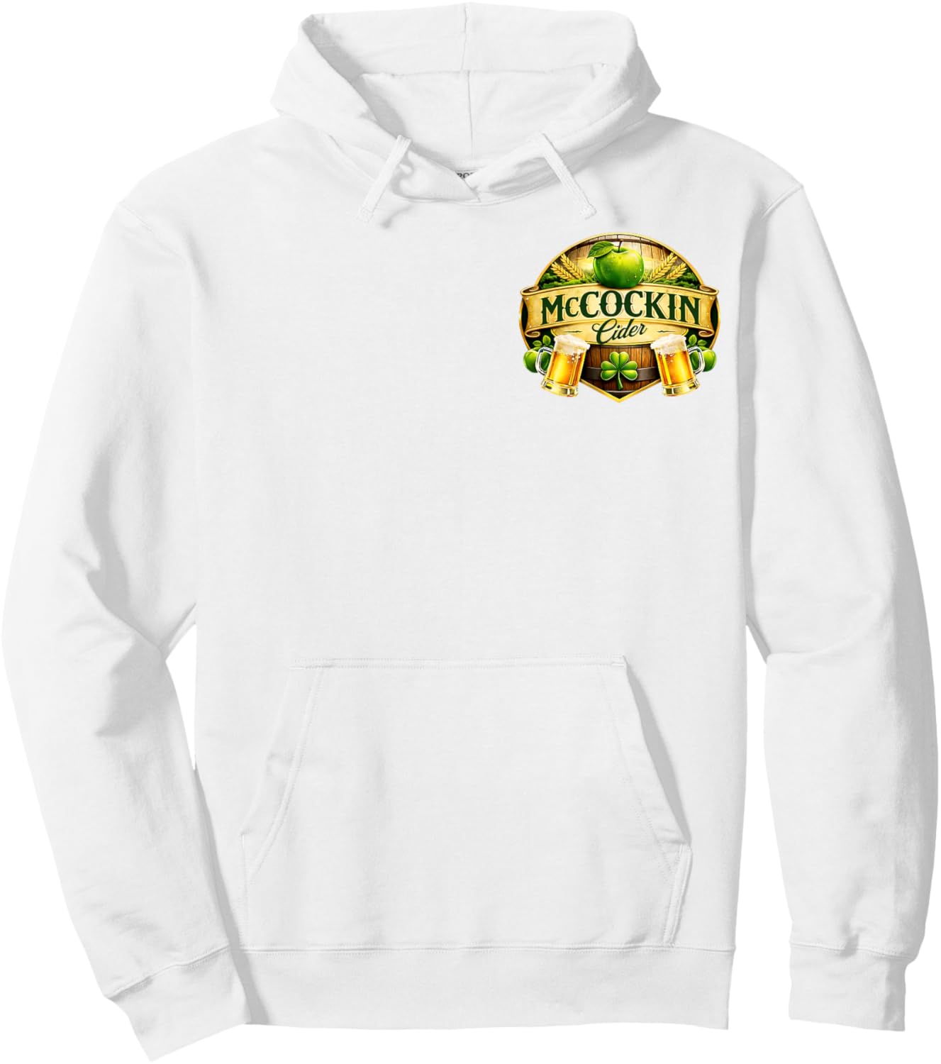 McCockin Cider McCain Funny St Patrick’s Day Adult Humor Hoodie - Hoodie | White