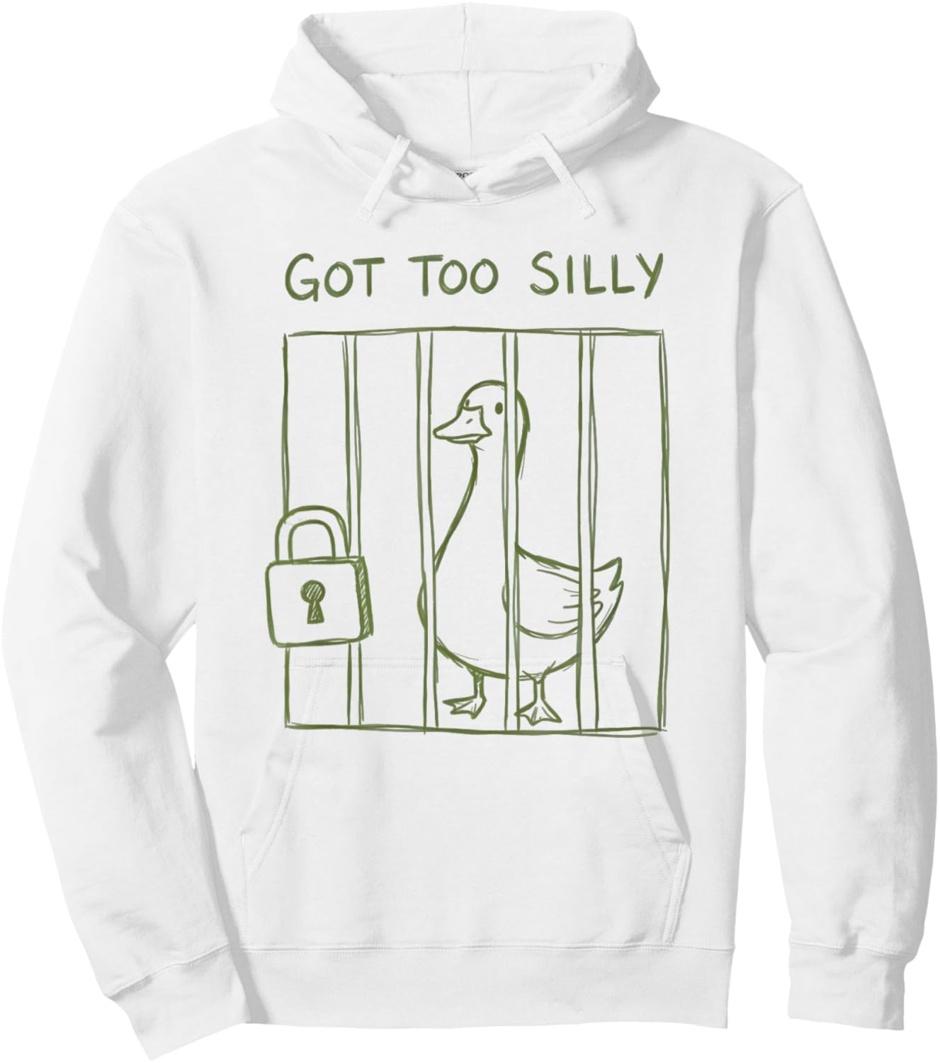 Got Too Silly Funny Goose Pun Humor Design for Animal Lovers Hoodie - Hoodie | White
