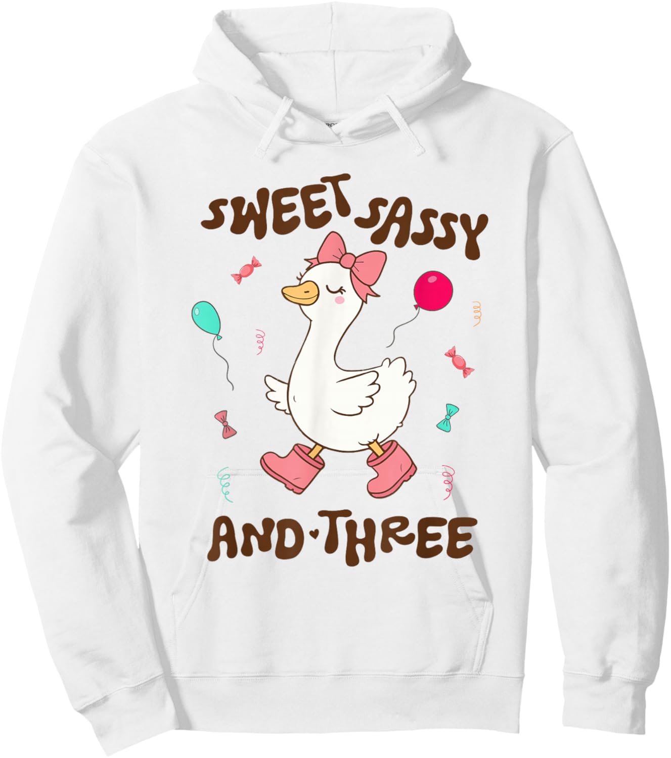 Sweet Sassy and Three Silly Goose 3rd Birthday Party Cute Hoodie - Hoodie | White